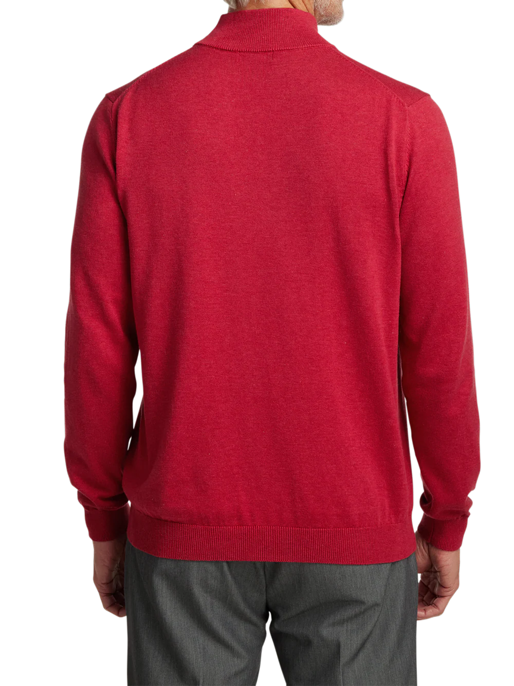 Supima Cotton Mock Neck Sweater - Red - Image 5