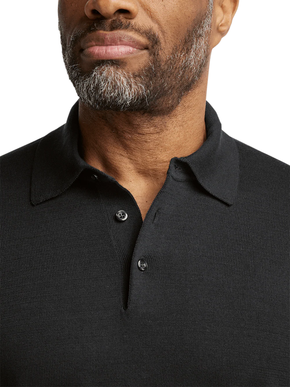 Supima Cotton Three Button Polo - Black - Image 3