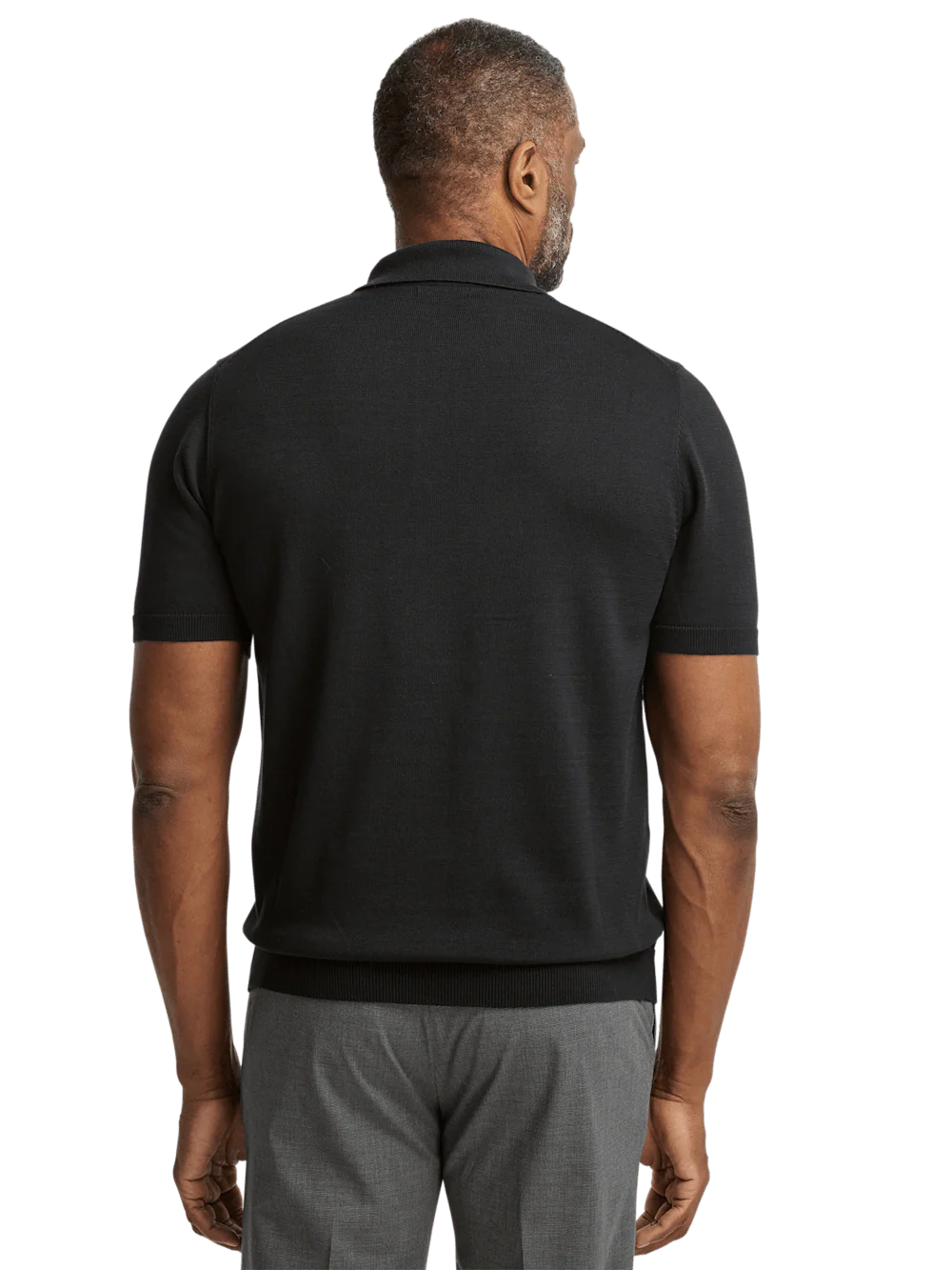 Supima Cotton Three Button Polo - Black - Image 5