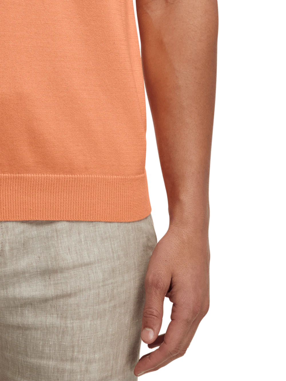 Supima Cotton Three Button Polo - Coral - Image 4