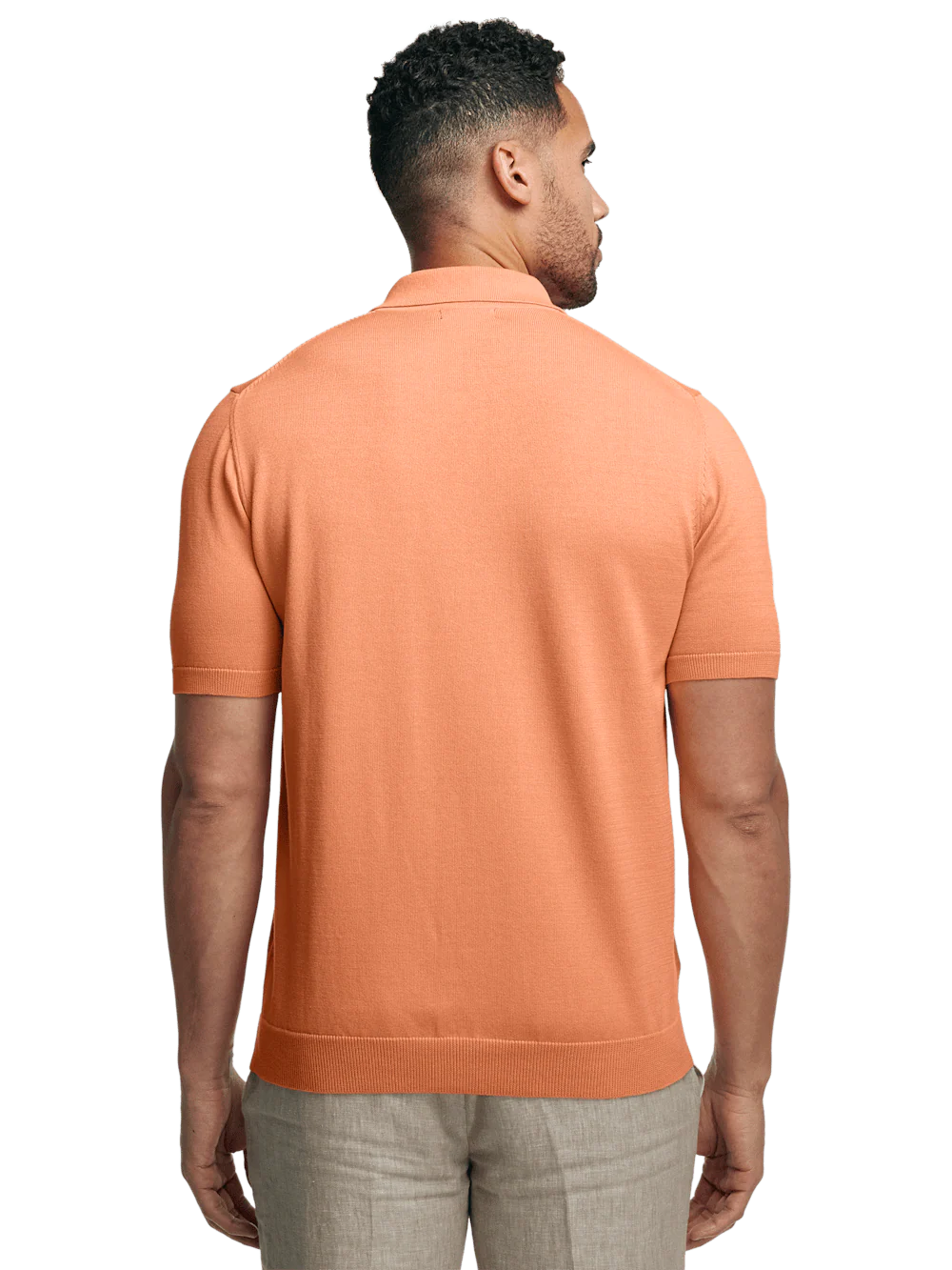 Supima Cotton Three Button Polo - Coral - Image 5