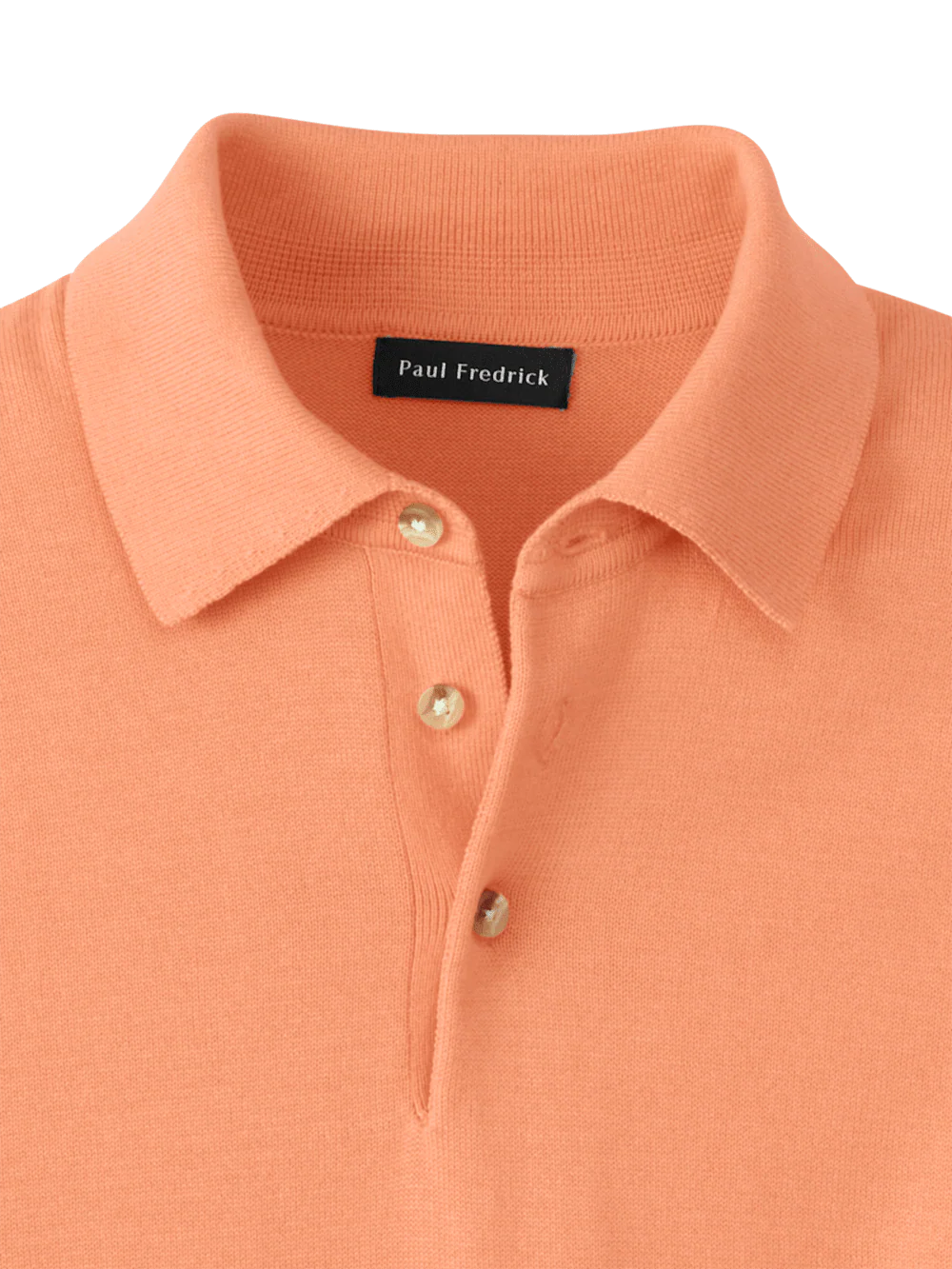 Supima Cotton Three Button Polo - Coral - Image 6