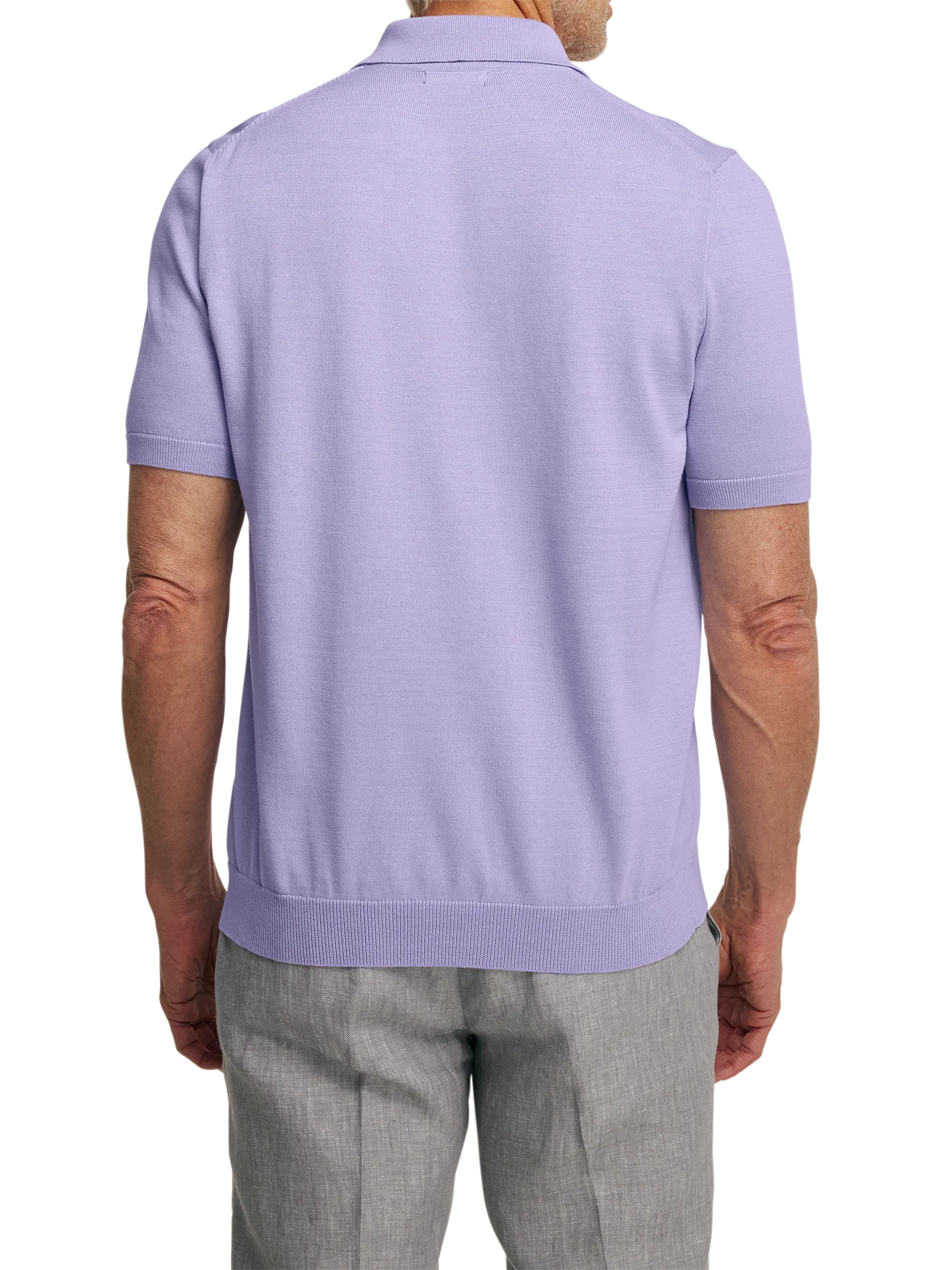 Supima Cotton Three Button Polo - Lavender - Image 2
