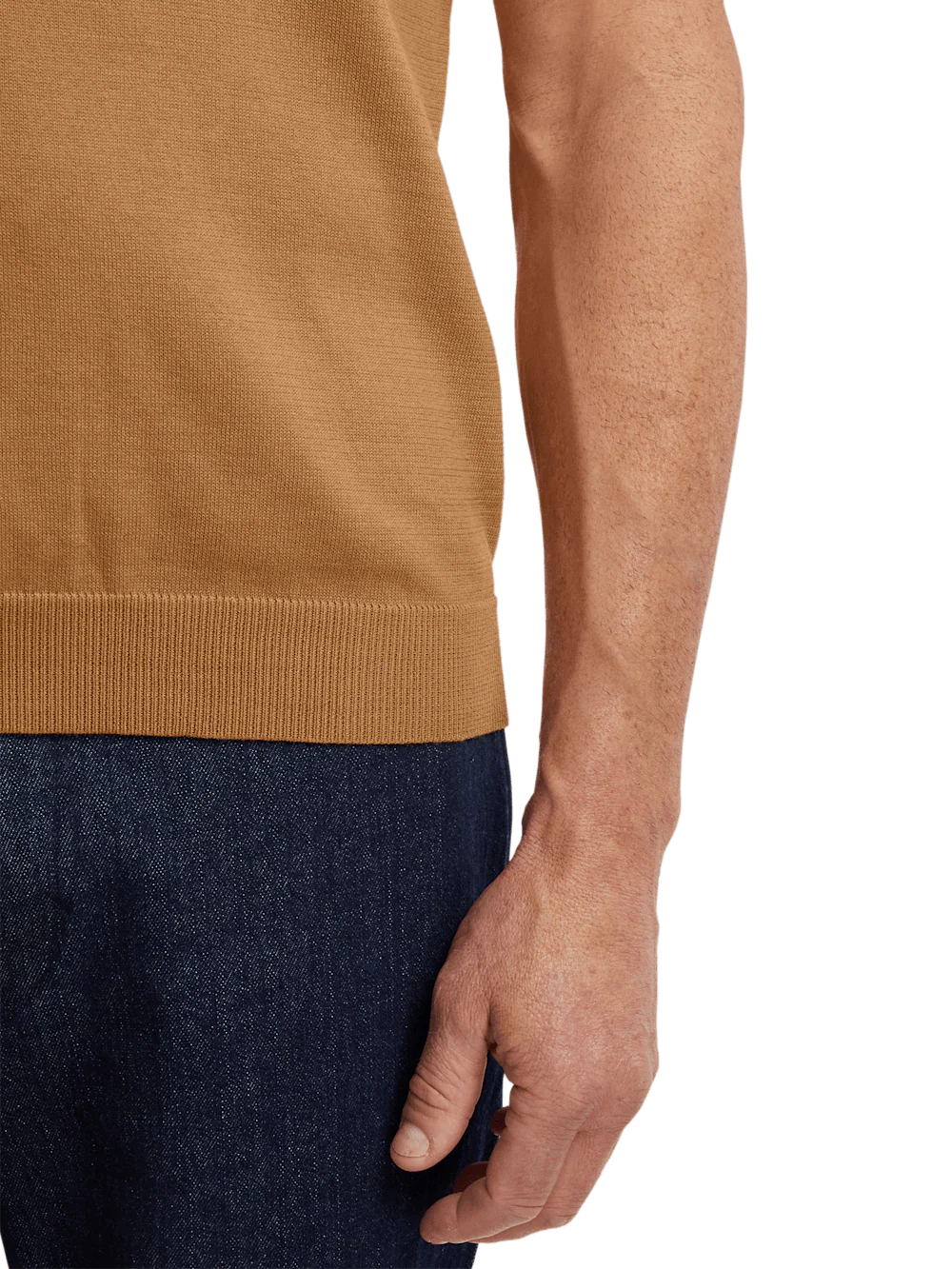 Supima Cotton Three Button Polo - Light Brown - Image 4