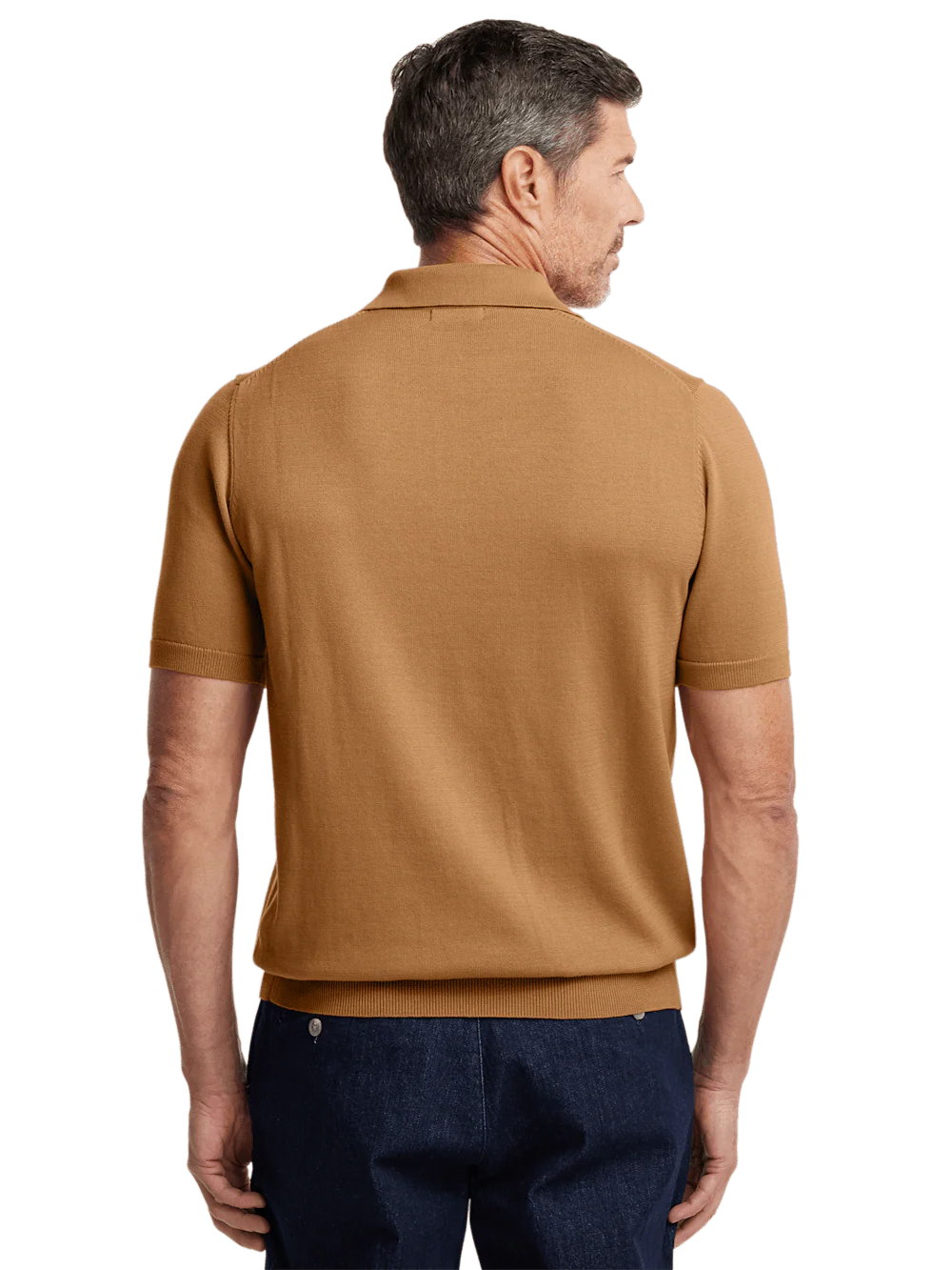 Supima Cotton Three Button Polo - Light Brown - Image 5