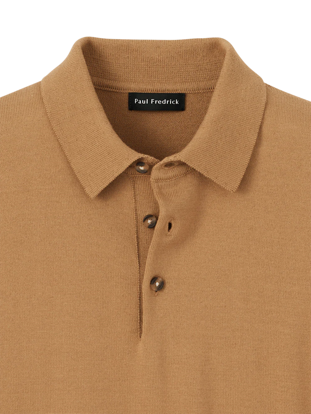 Supima Cotton Three Button Polo - Light Brown - Image 6