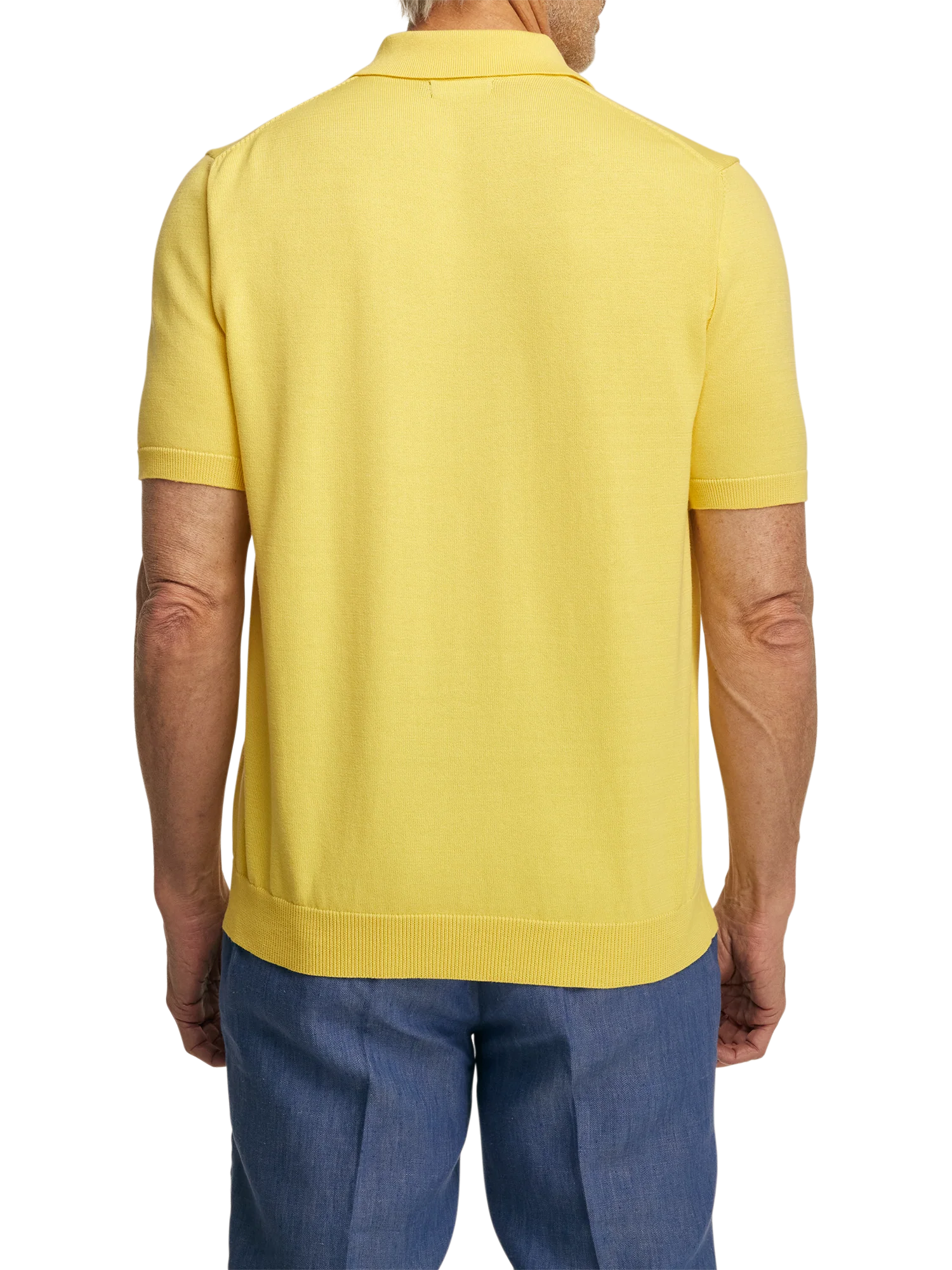 Supima Cotton Three Button Polo - Light Yellow - Image 5