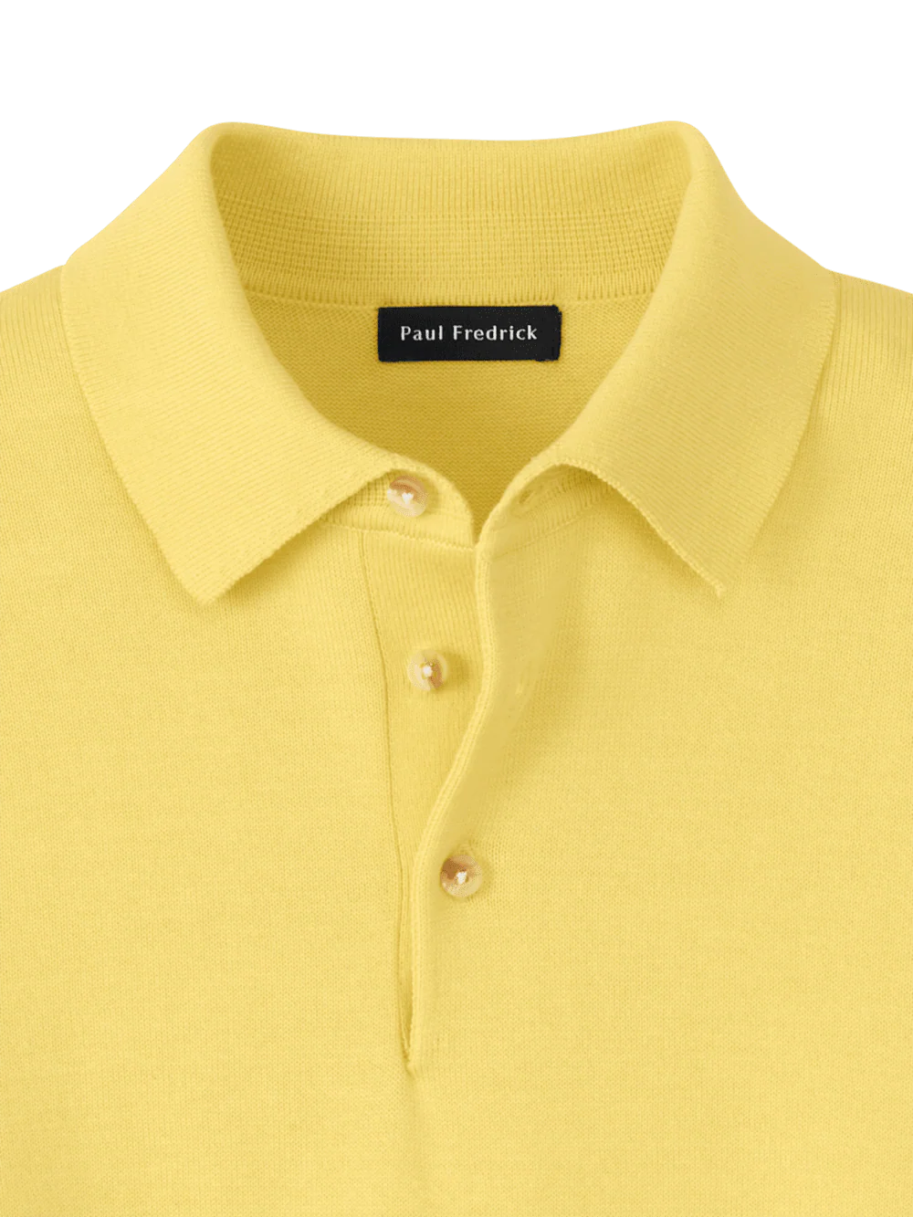Supima Cotton Three Button Polo - Light Yellow - Image 6