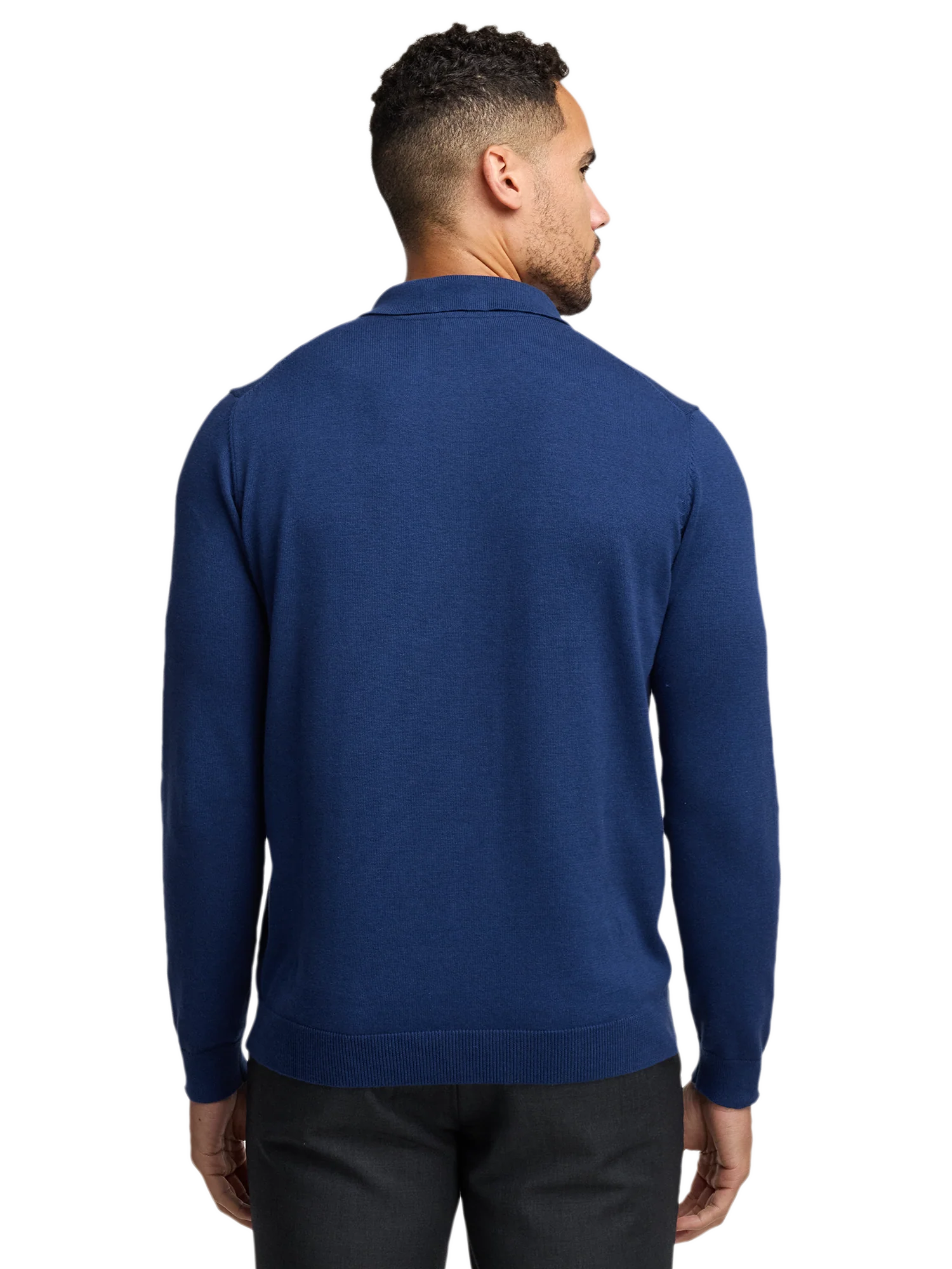 Supima Cotton Three Button Polo - Dark Blue - Image 5