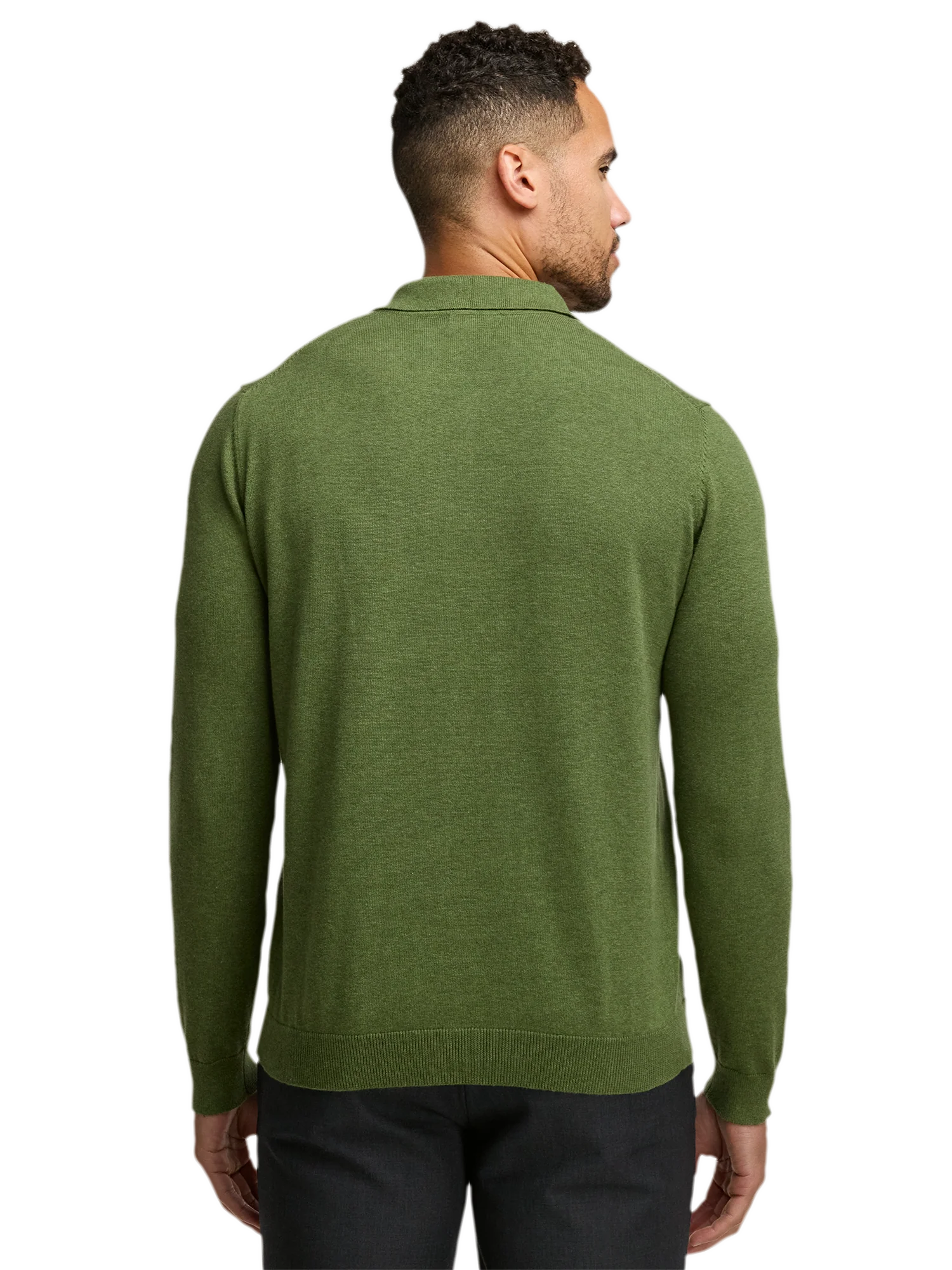 Supima Cotton Three Button Polo - Olive - Image 5