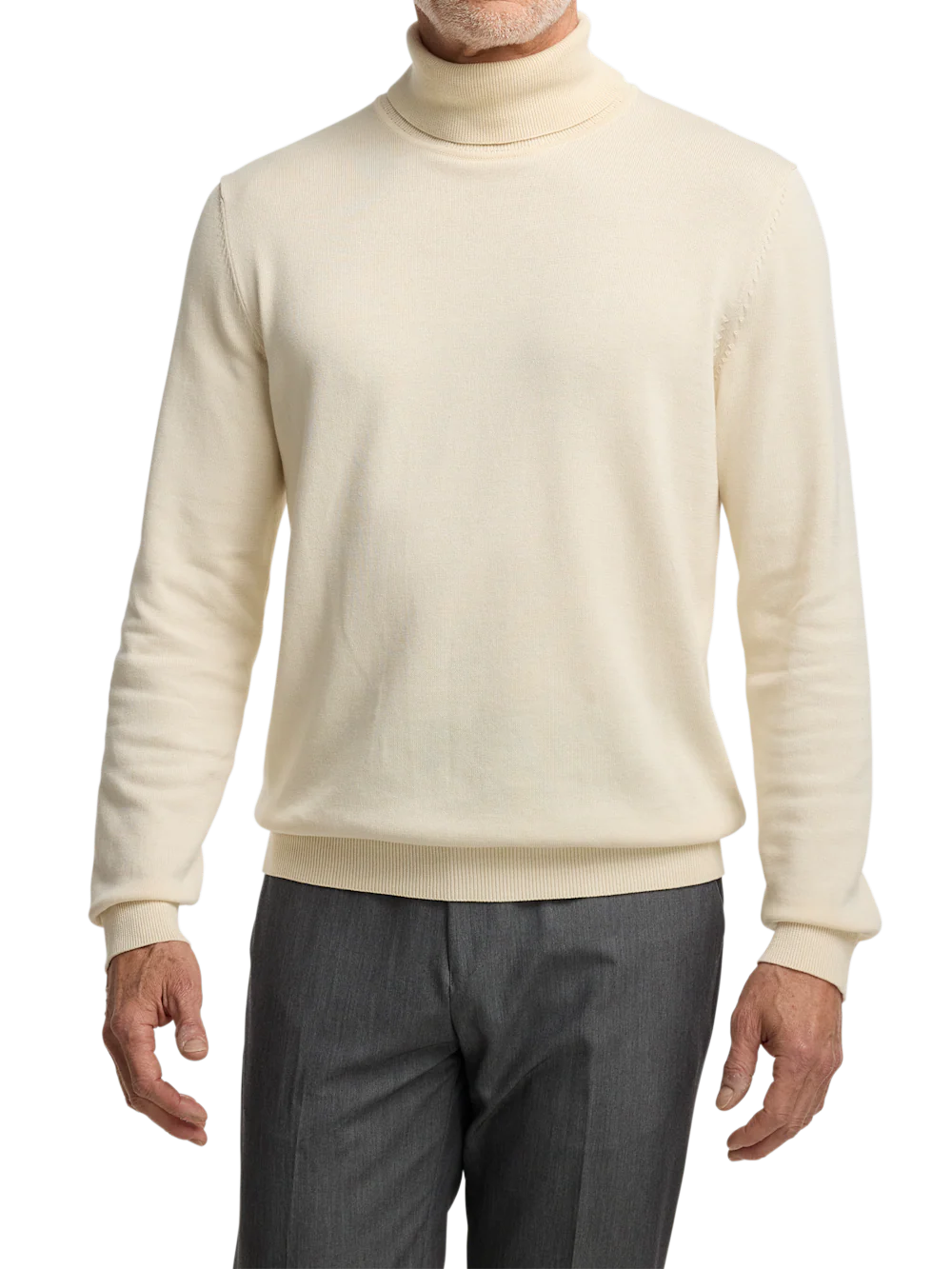 Supima Cotton Turtleneck - Ivory - Image 2