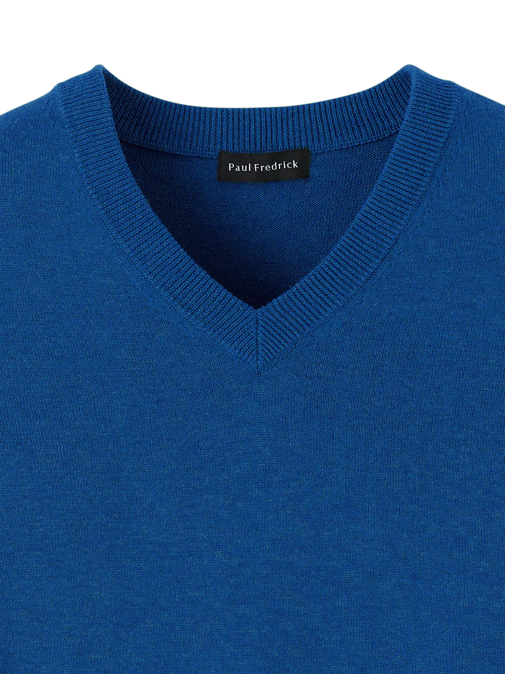Supima Cotton V-neck Sweater - Blue - Image 6