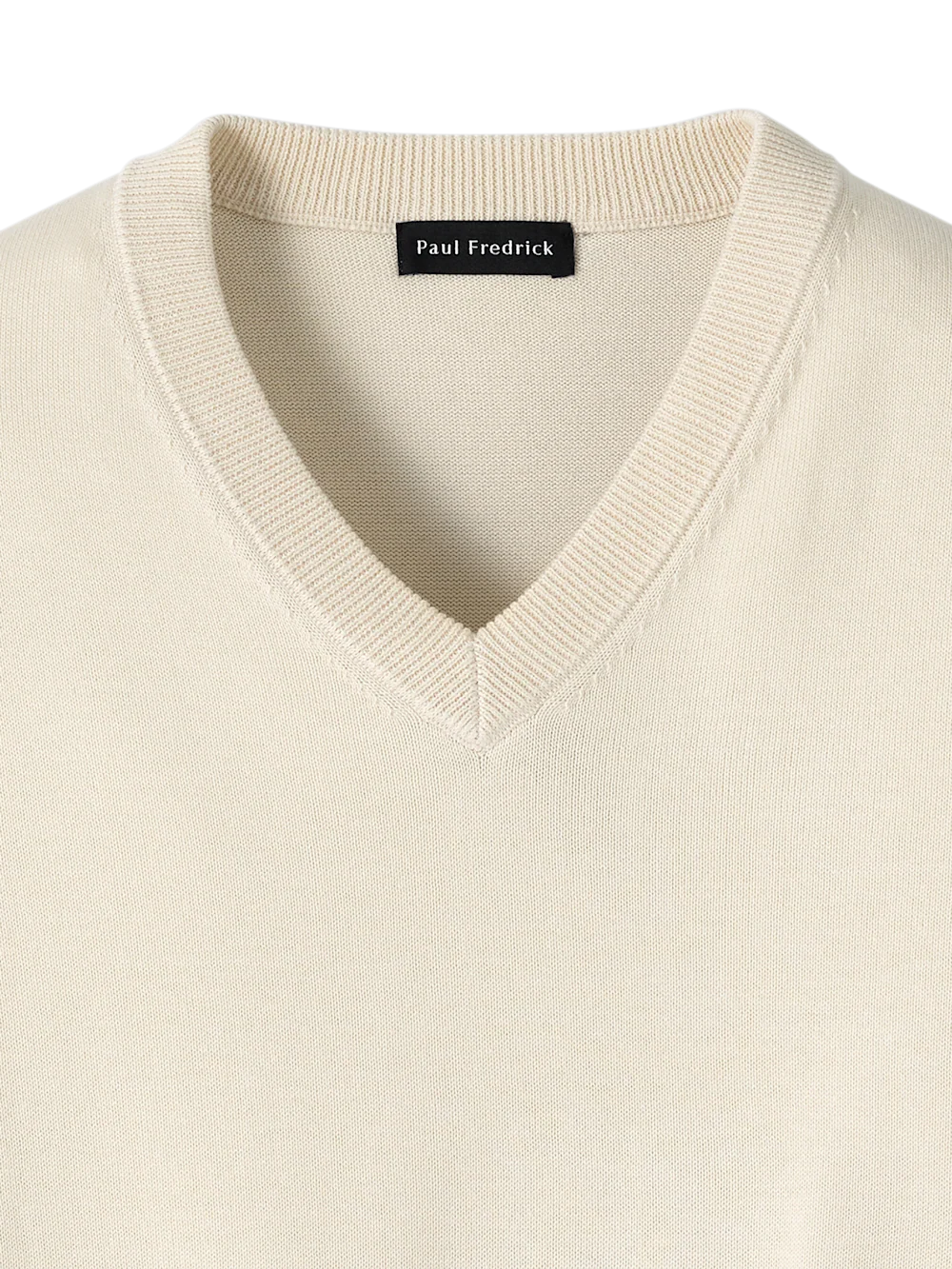 Supima Cotton V-neck Sweater - Ivory - Image 6