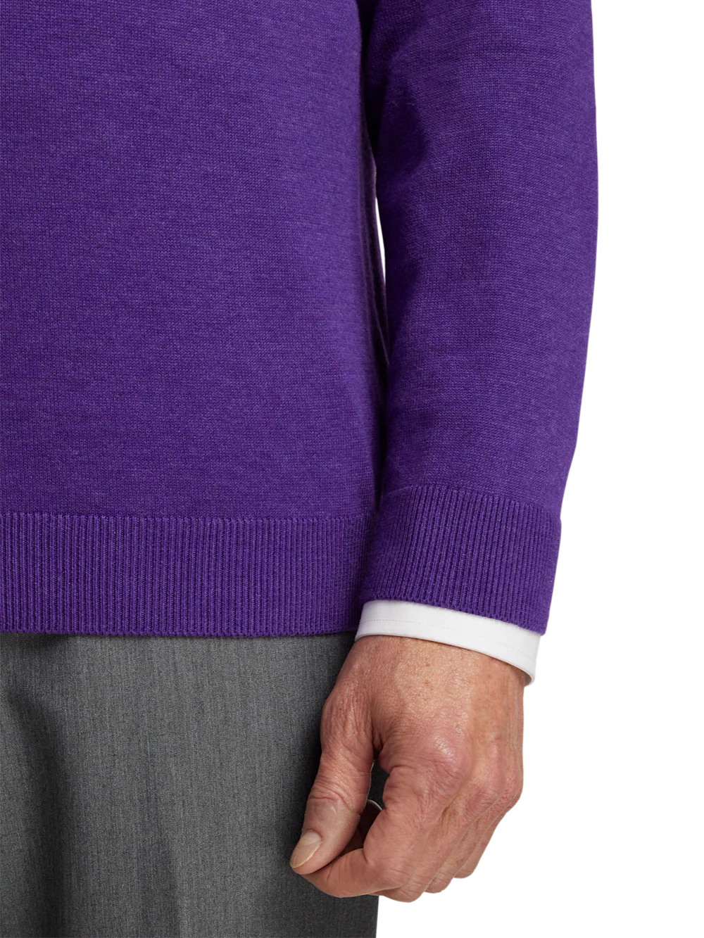 Supima Cotton V-neck Sweater - Purple - Image 4