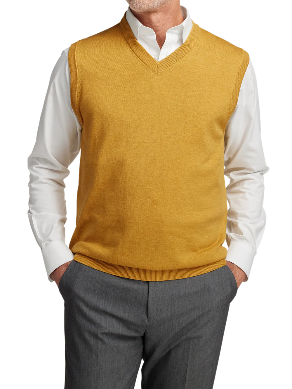 Supima Cotton Vest - Mustard - Image 2