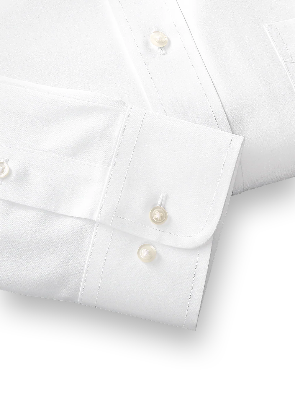 Supima Non-Iron Cotton Solid Color Spread Collar Dress Shirt - White - Image 4