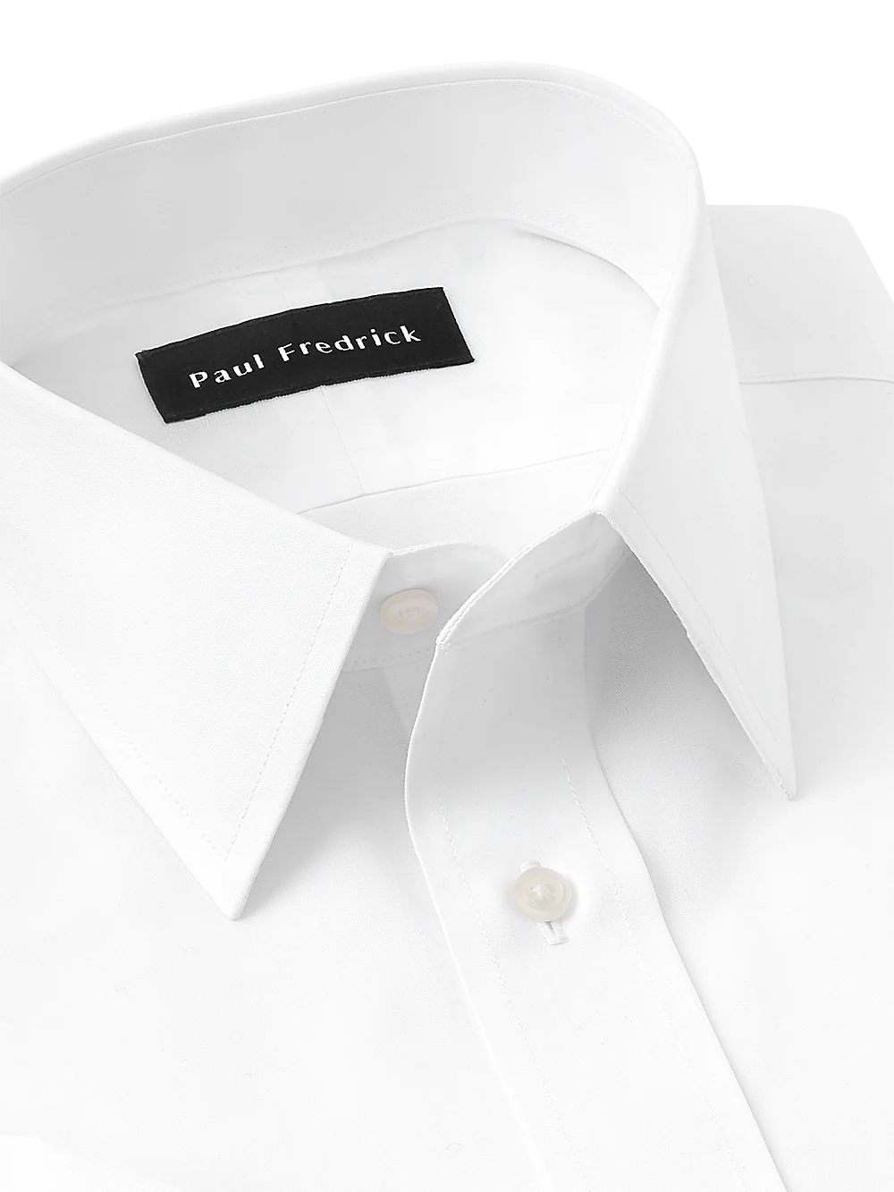 Supima Non-Iron Cotton Solid Color Straight Collar French Cuff Dress Shirt - White - Image 4