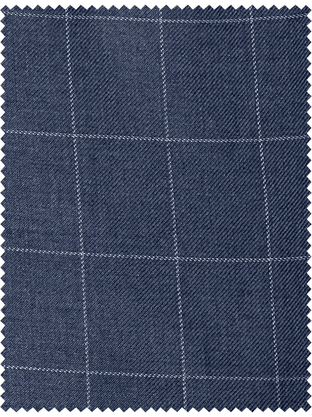 Tailored Fit Essential Wool Flat Front Pants - Navy Windowpane - Image 3