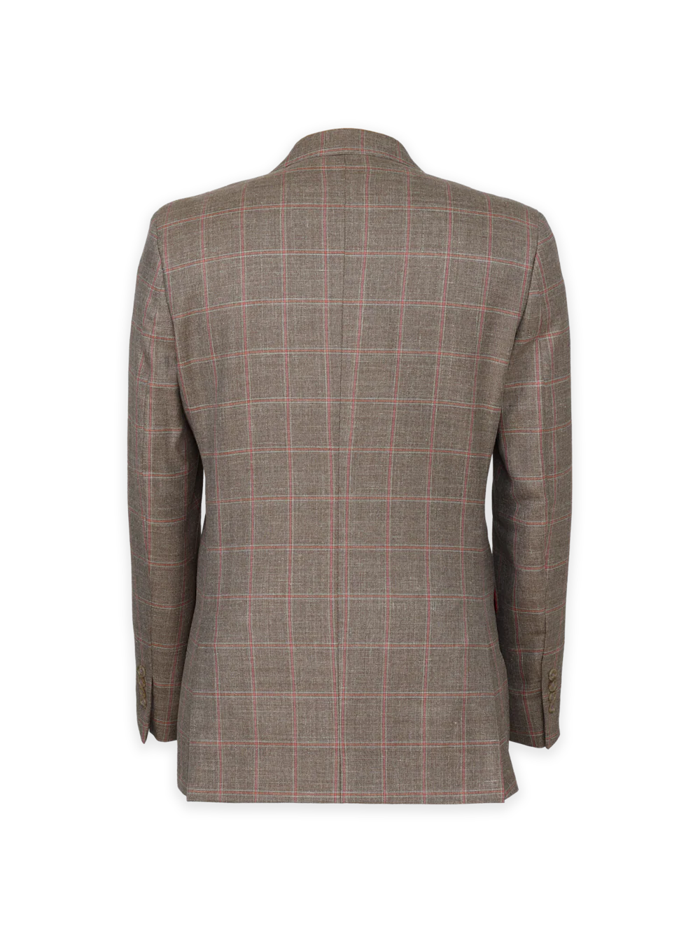 Tan/Salmon Wool Blend Windowpane Single Breasted Notch Lapel Sport Coat - Tan/salmon - Image 2