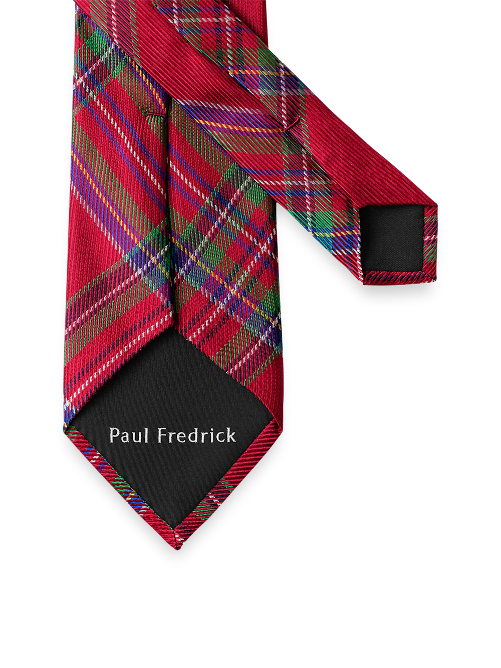 Tartan Plaid Woven Silk Tie - Red Multi - Image 3