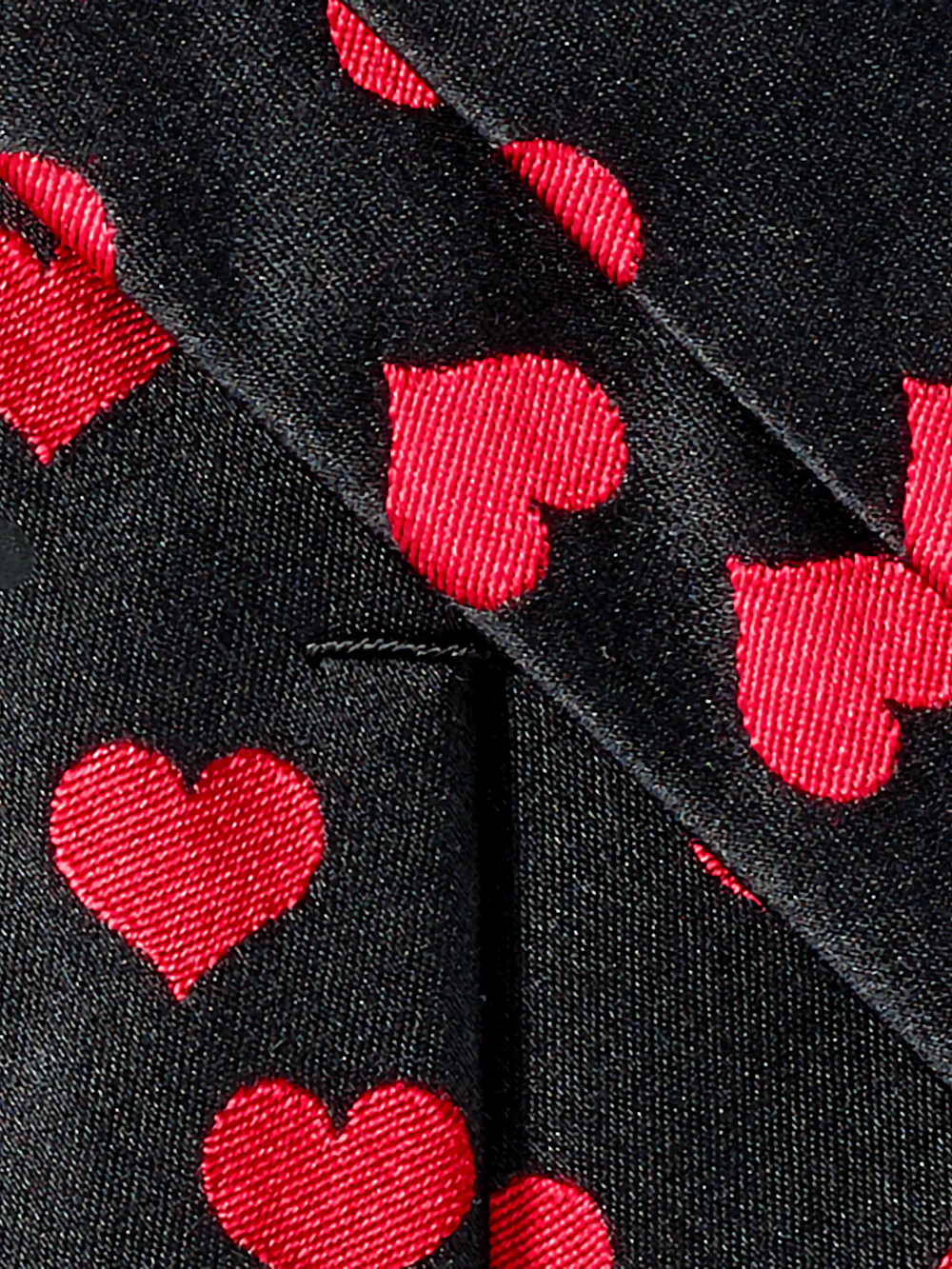 Valentine's Day Hearts Woven Silk Tie - Black/red - Image 4