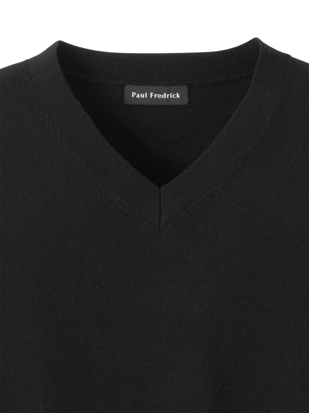 Washable Merino Wool V-neck Sweater - Black - Image 6
