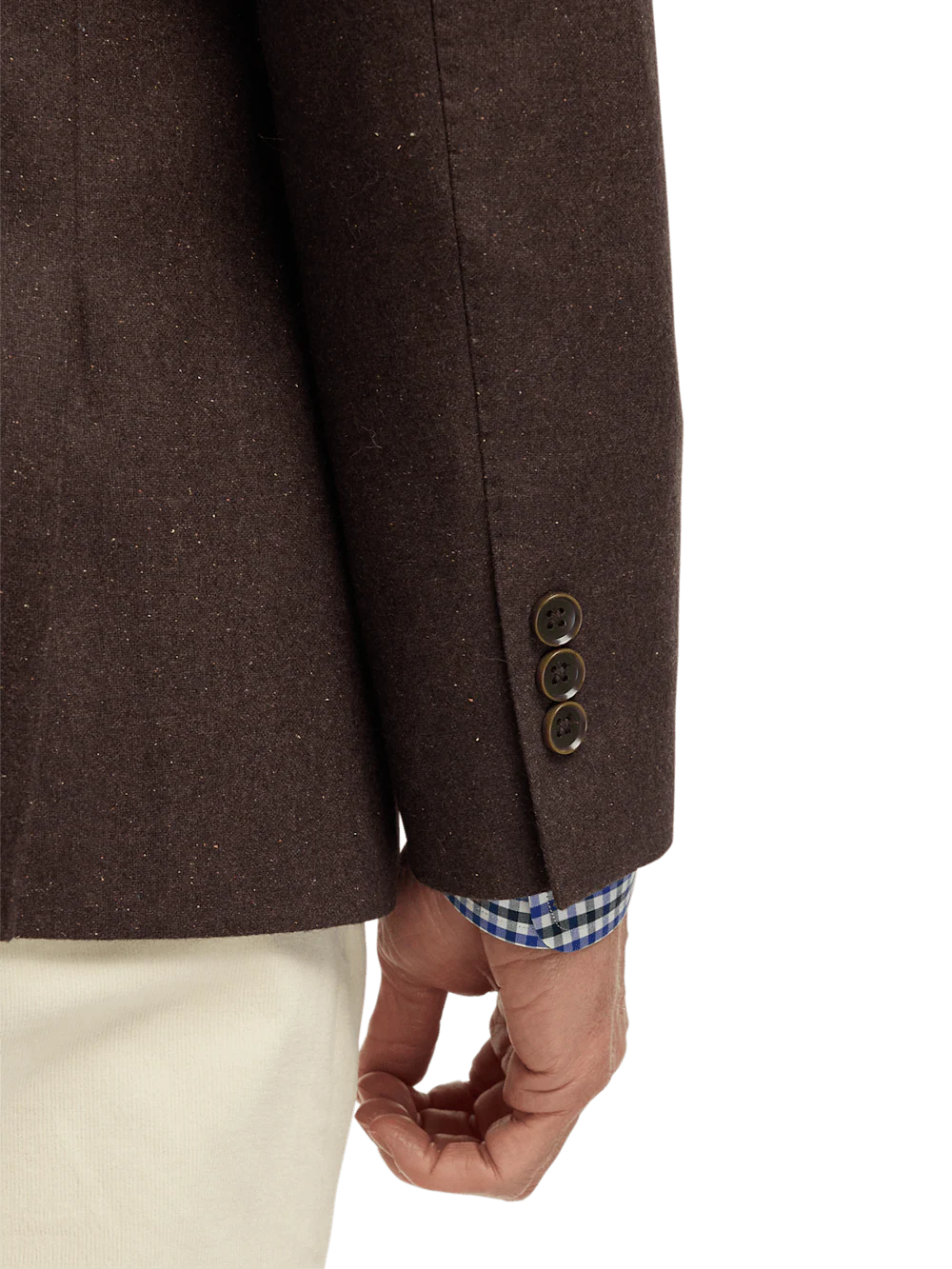 Wool Blend Donegal Single Breasted Notch Lapel Sport Coat - Brown - Image 4