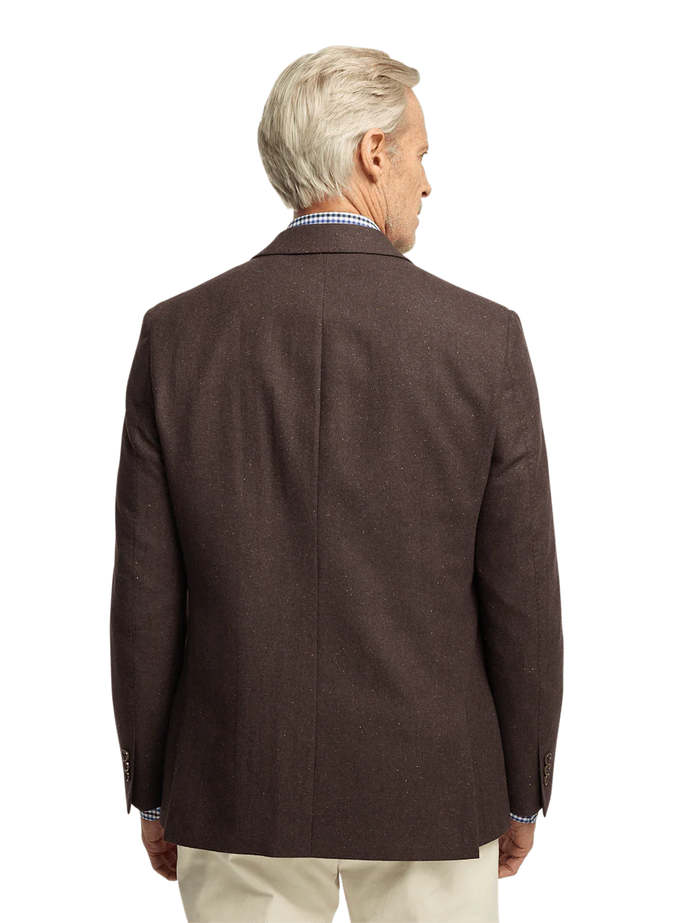 Wool Blend Donegal Single Breasted Notch Lapel Sport Coat - Brown - Image 8
