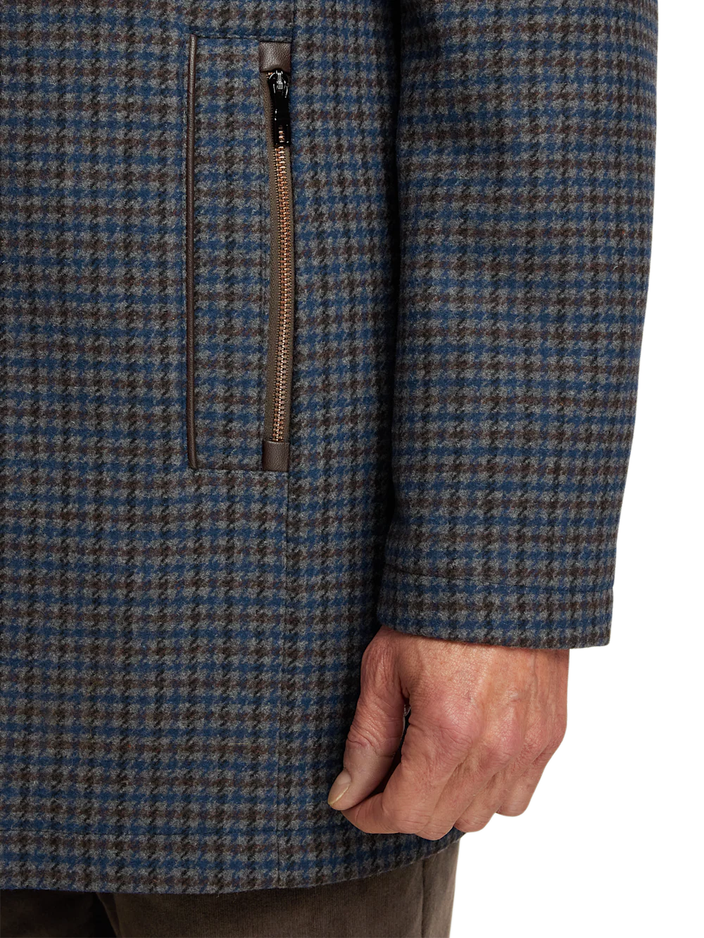 Wool Blend Houndstooth Carcoat - Multi - Image 3