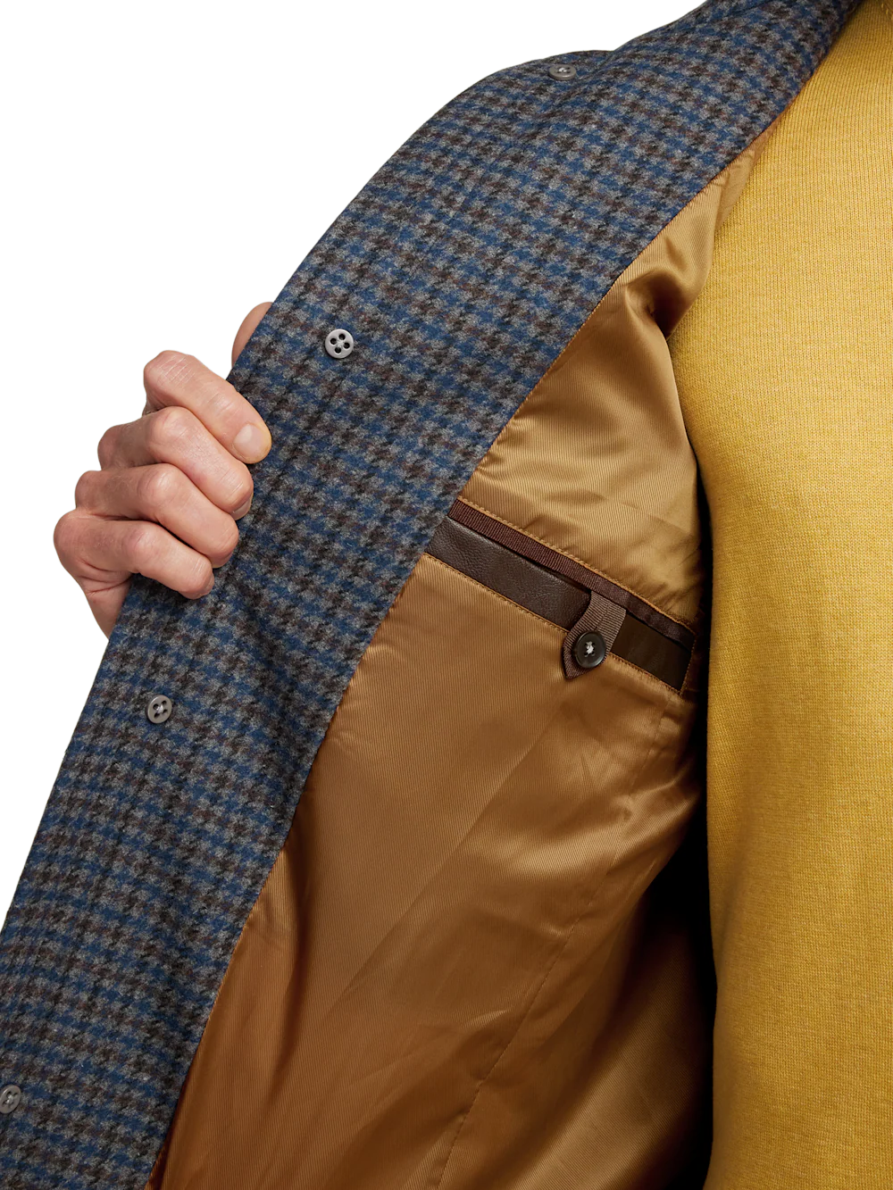 Wool Blend Houndstooth Carcoat - Multi - Image 4
