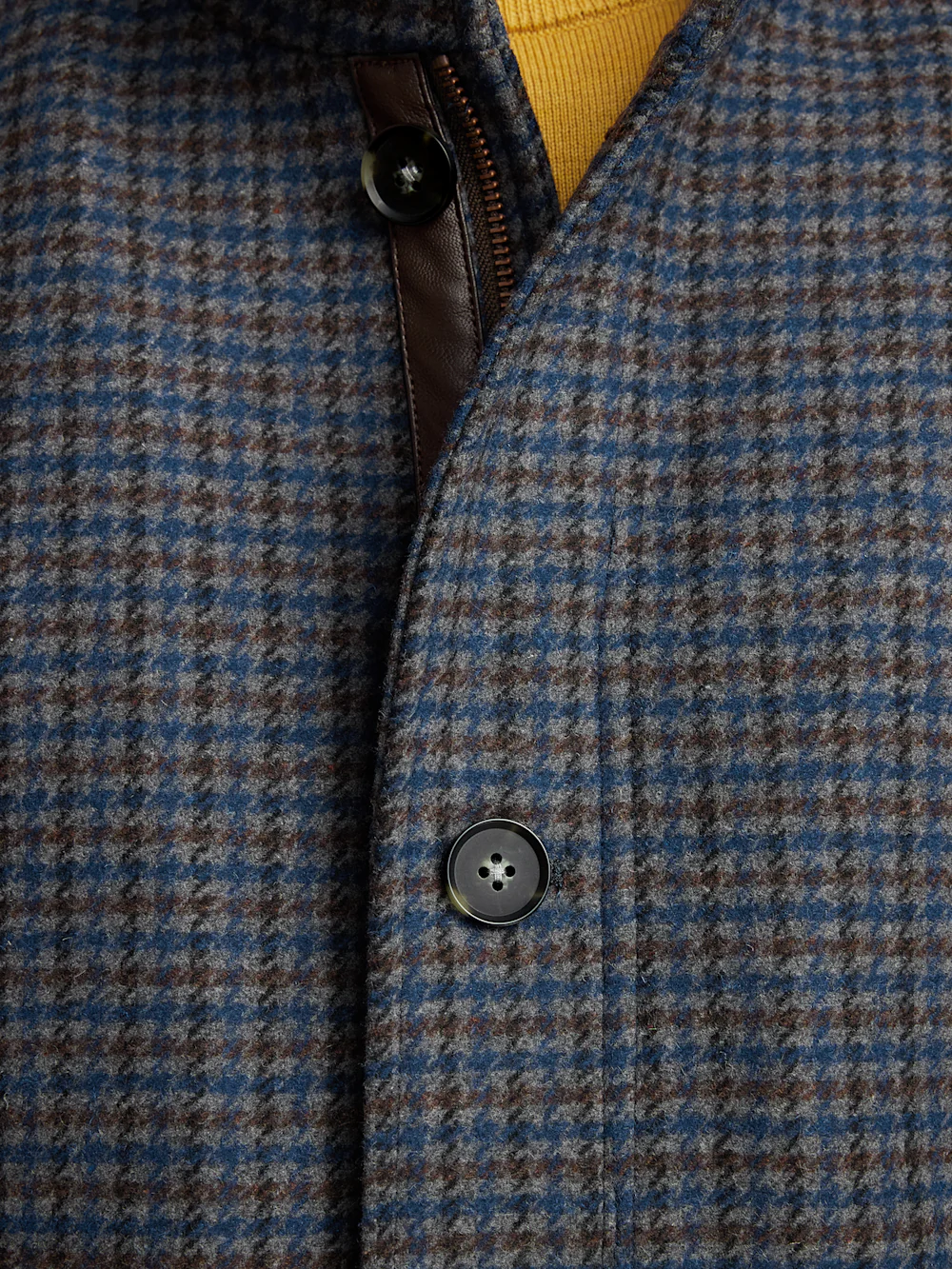 Wool Blend Houndstooth Carcoat - Multi - Image 5