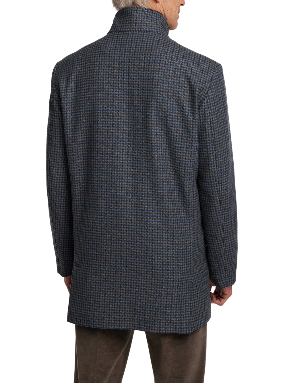 Wool Blend Houndstooth Carcoat - Multi - Image 7