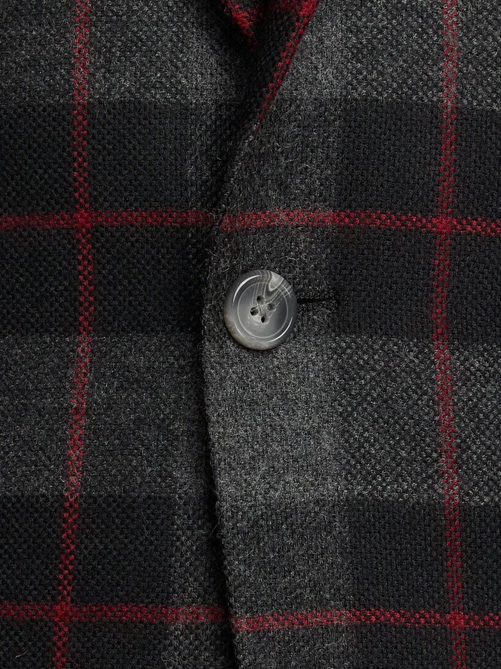 Wool Blend Plaid Single Breasted Notch Lapel Sport Coat - Black/grey - Image 6