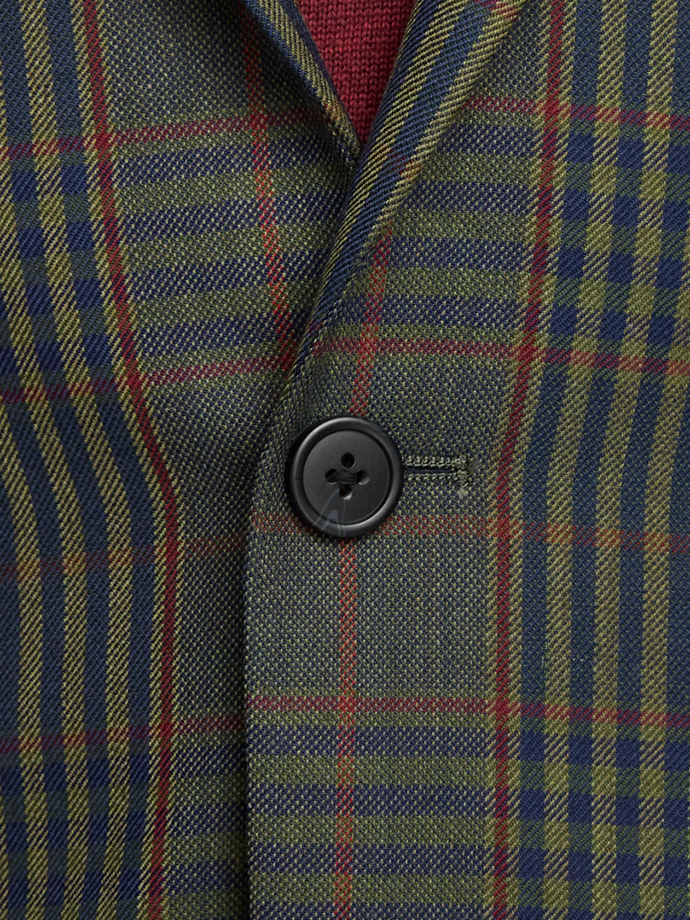 Wool Blend Plaid Single Breasted Notch Lapel Sport Coat - Green/blue - Image 6
