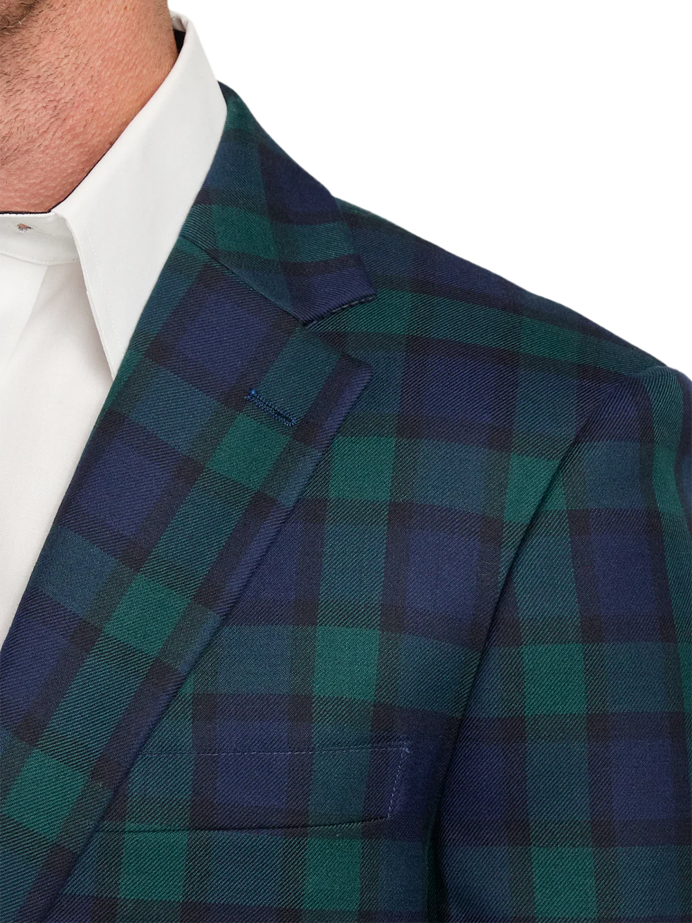 Wool Blend Single Breasted Notch Lapel Sport Coat - Green/navy - Image 7