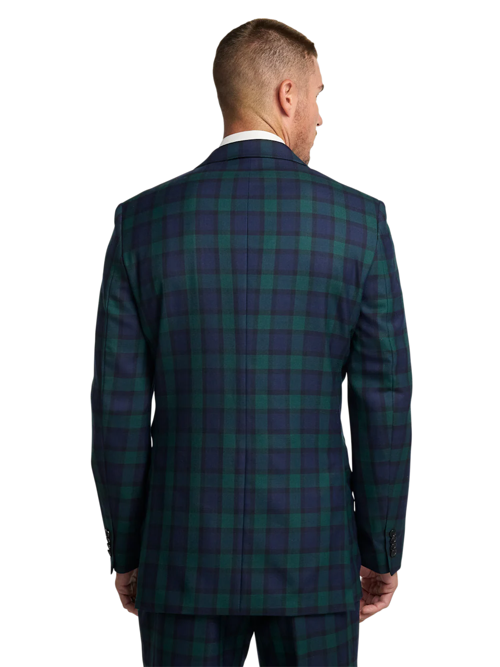 Wool Blend Single Breasted Notch Lapel Sport Coat - Green/navy - Image 8