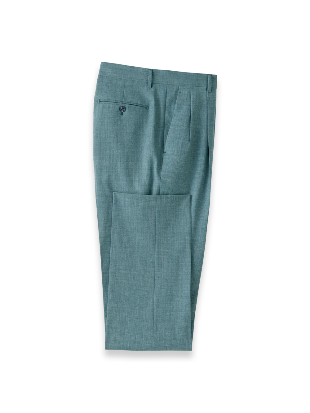 Wool Blend Single Breasted Peak Lapel Suit - Teal - Image 10