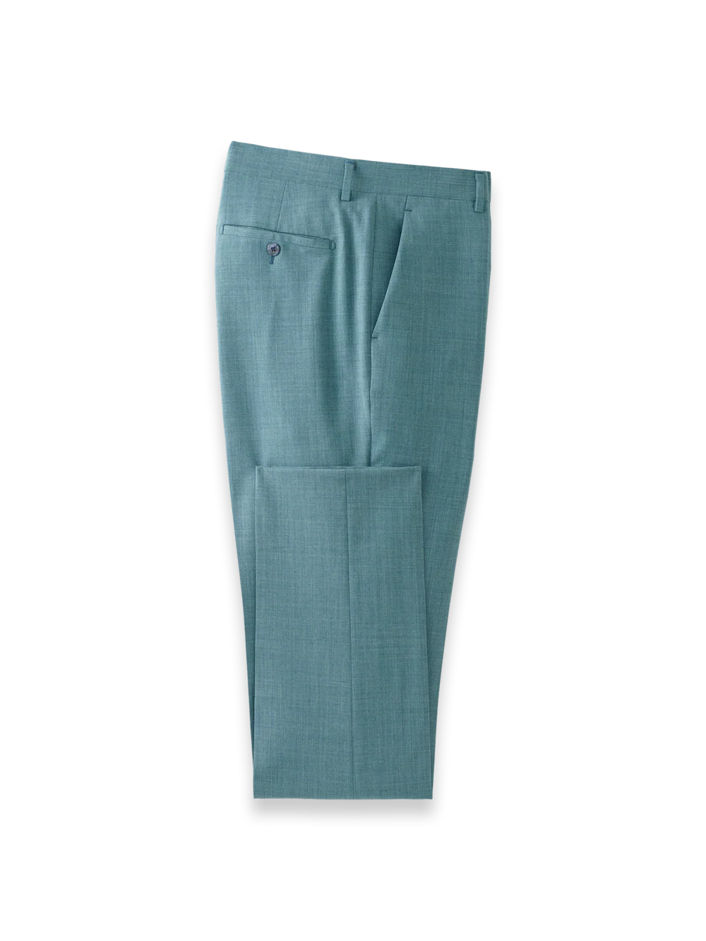 Wool Blend Single Breasted Peak Lapel Suit - Teal - Image 11