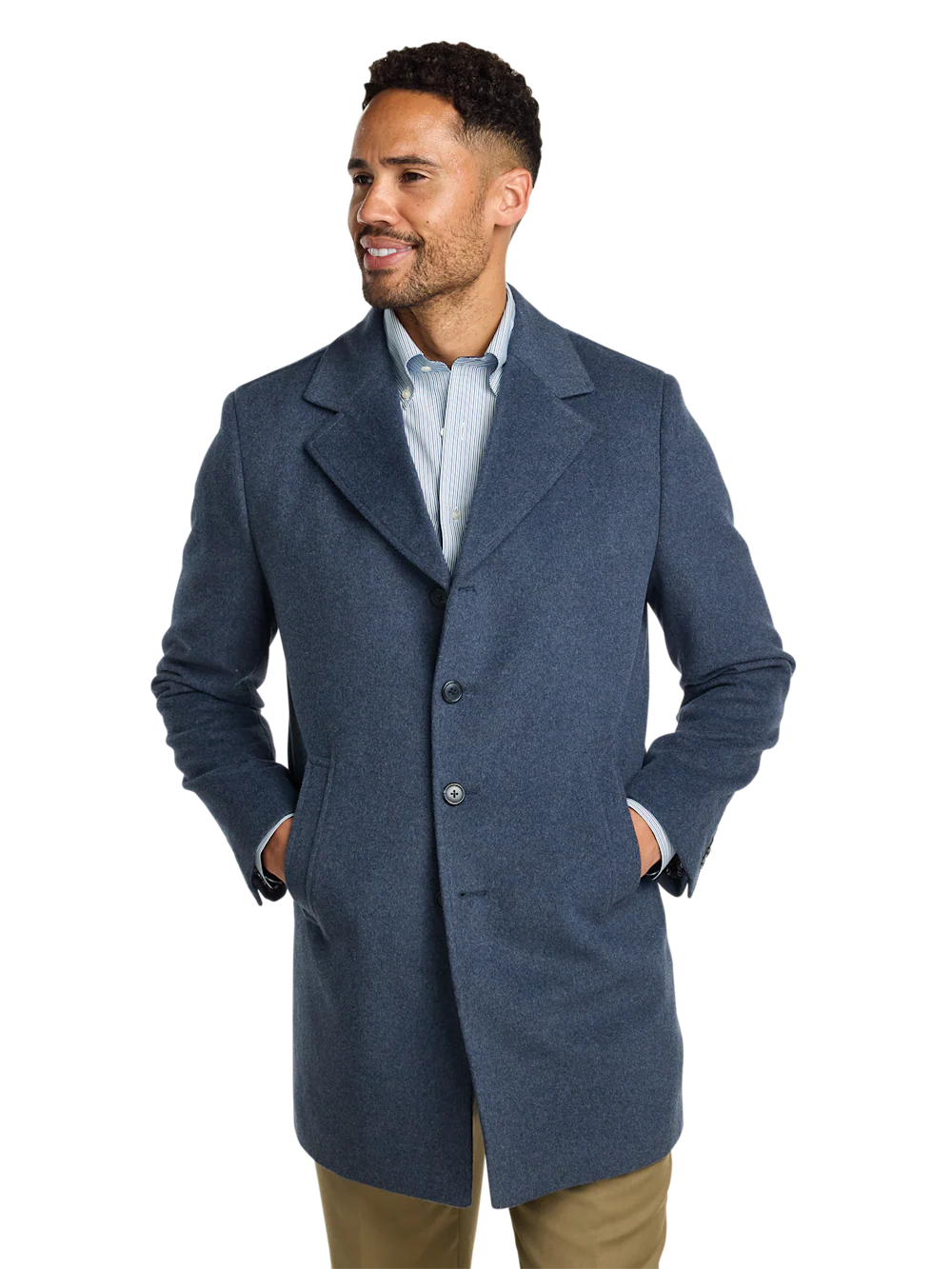 Wool Blend Topcoat - Blue - Image 2