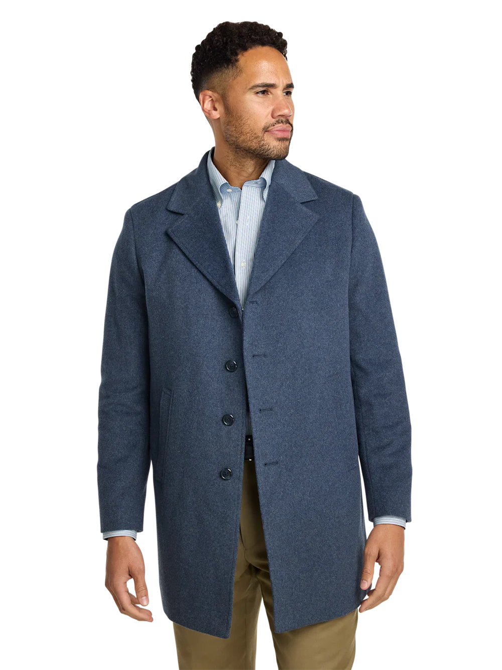Wool Blend Topcoat - Blue - Image 3