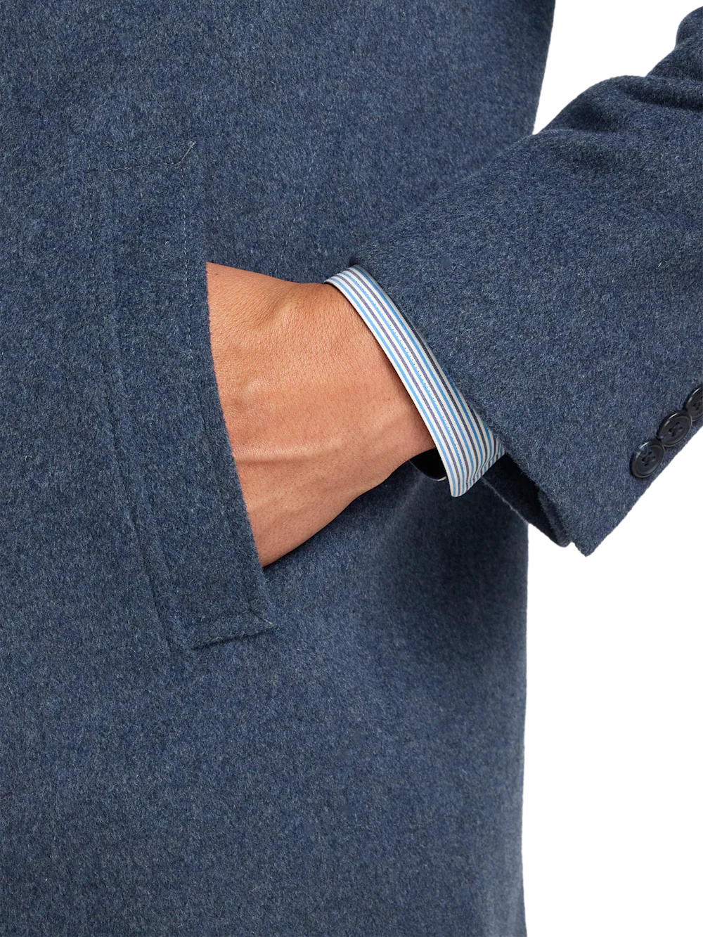 Wool Blend Topcoat - Blue - Image 7