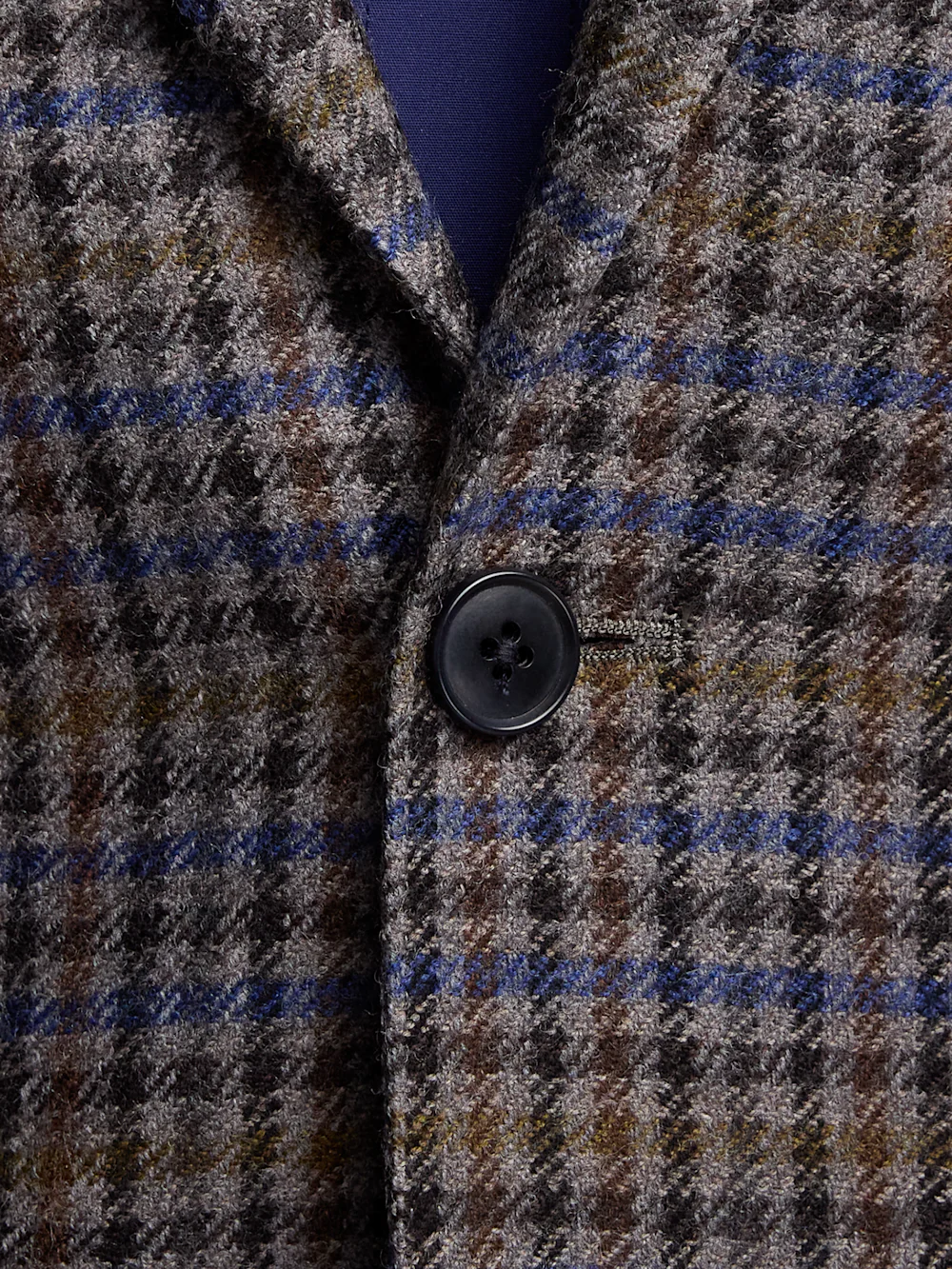 Wool Check Single Breasted Notch Lapel Sport Coat - Grey Multi - Image 6