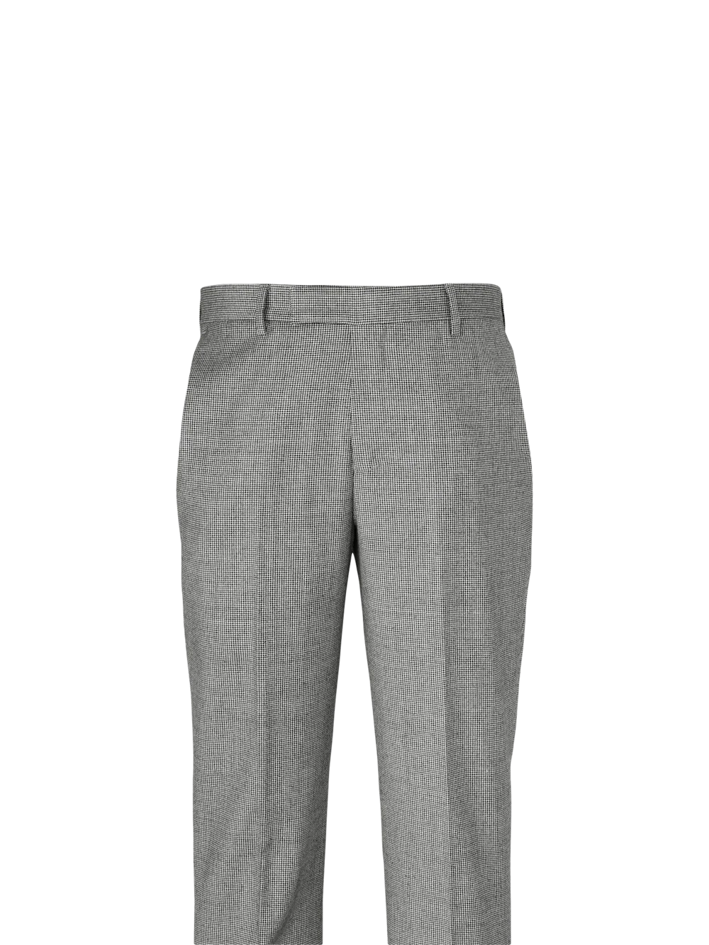 Wool Flannel Houndstooth Pants - Black - Image 2