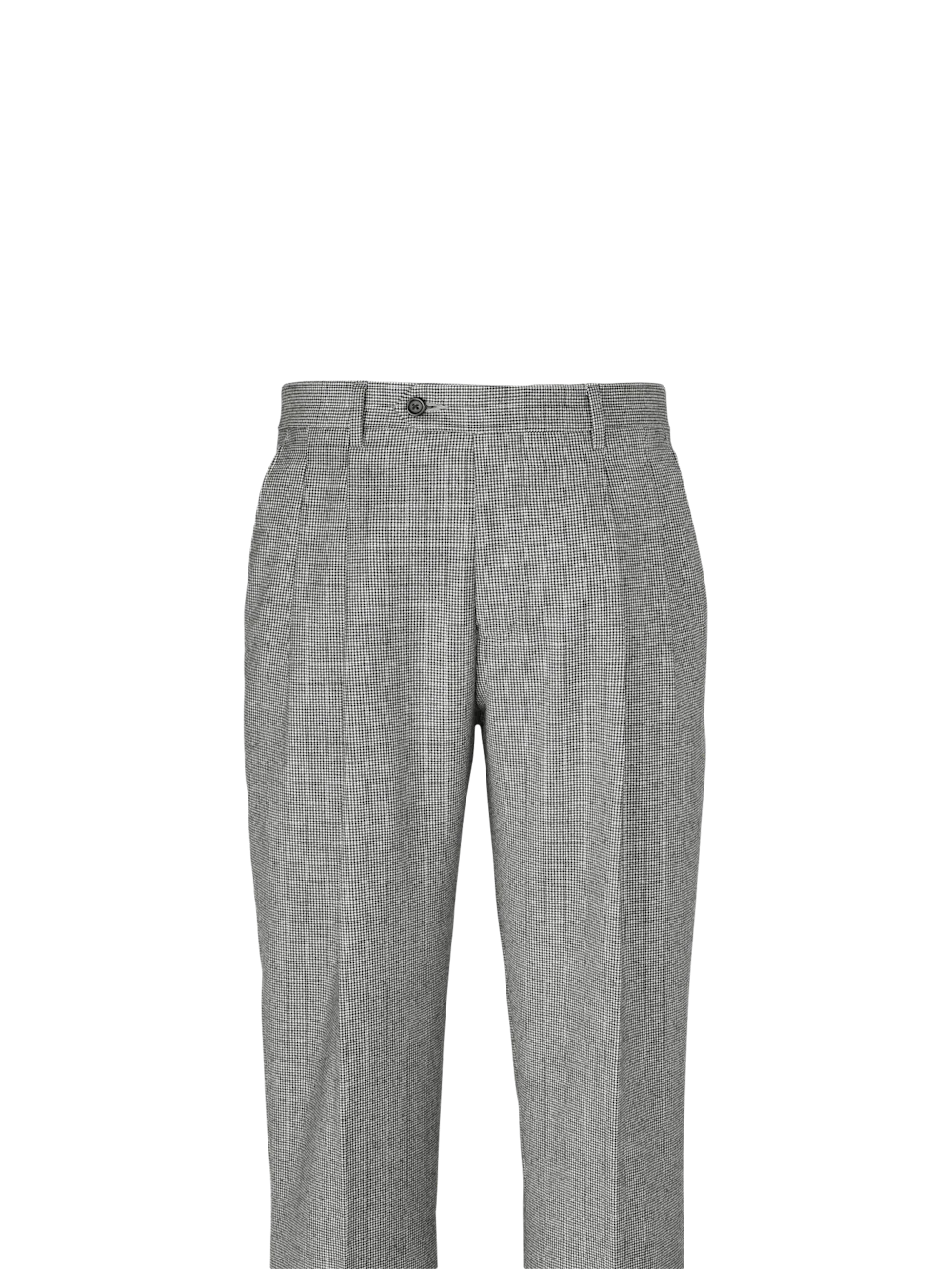 Wool Flannel Houndstooth Pants - Black - Image 5