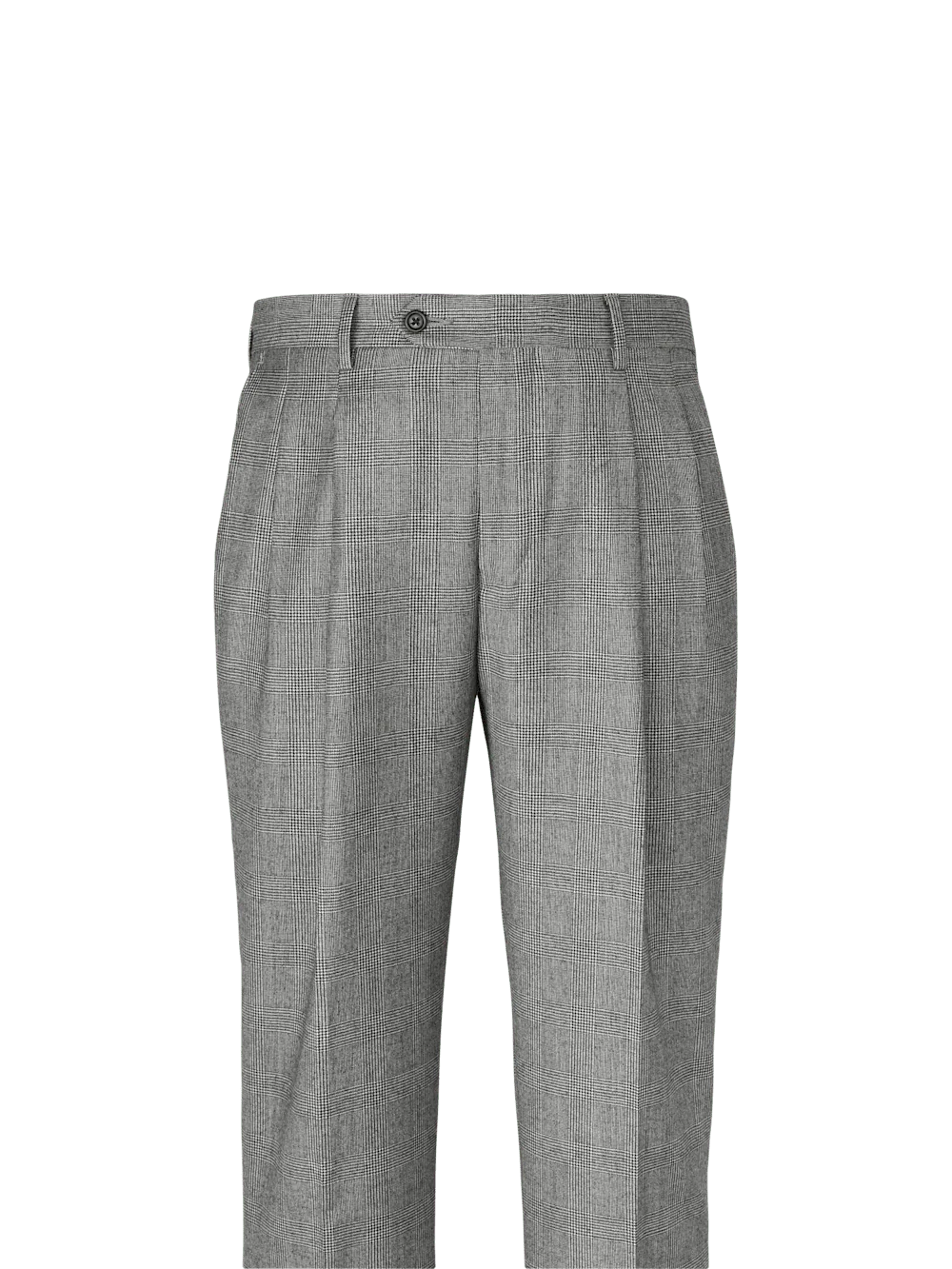 Wool Flannel Plaid Pants - Black - Image 5