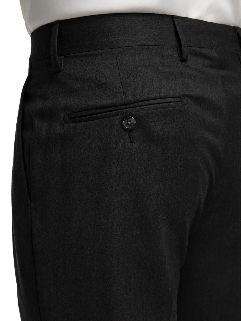Wool Flannel Solid Pants - Black - Image 10