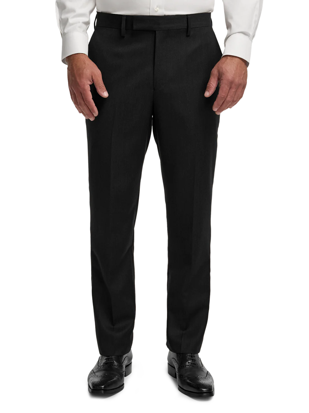 Wool Flannel Solid Pants - Black - Image 2