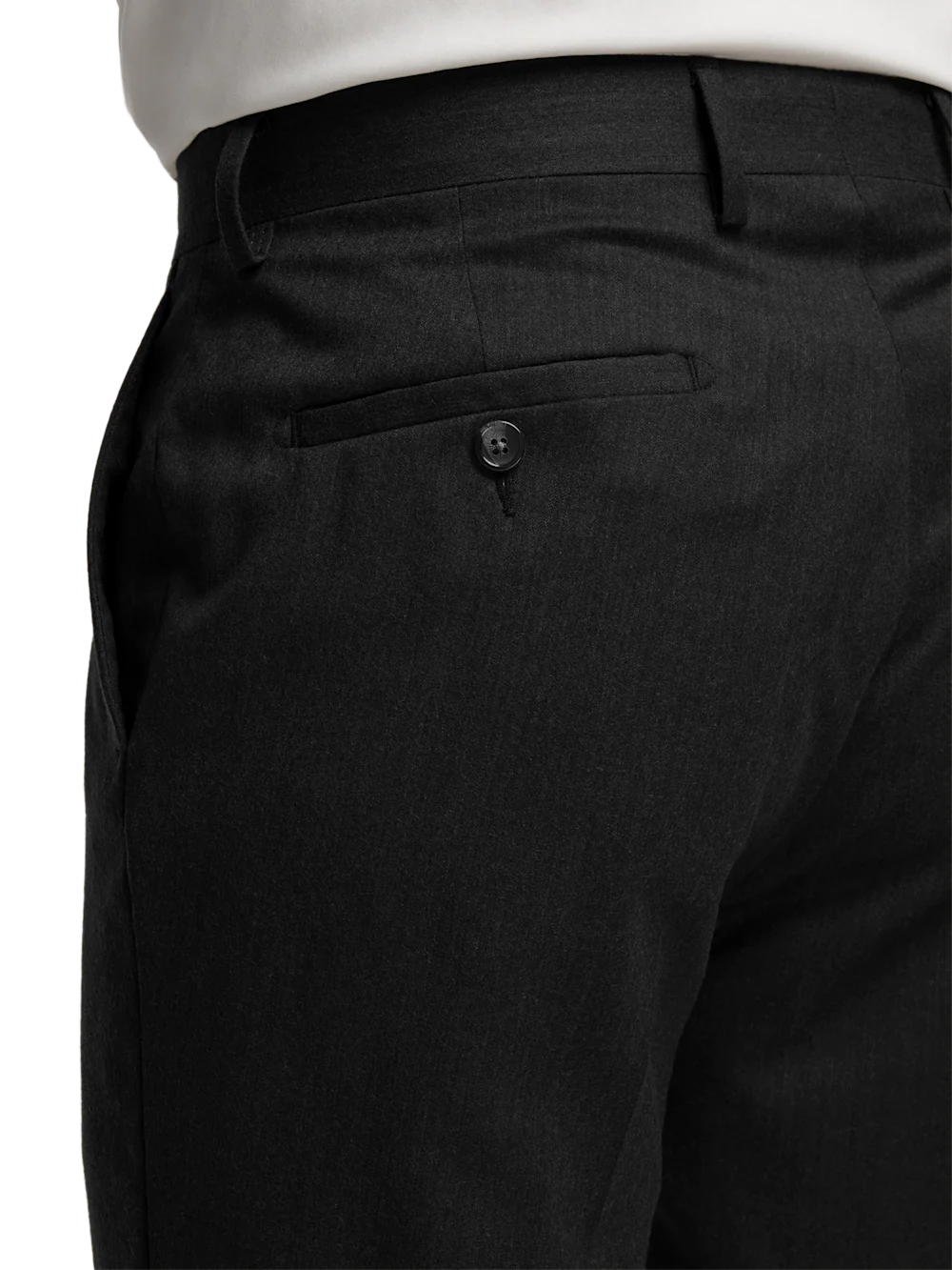Wool Flannel Solid Pants - Black - Image 4