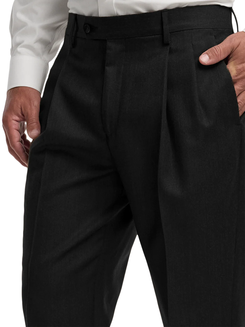 Wool Flannel Solid Pants - Black - Image 9