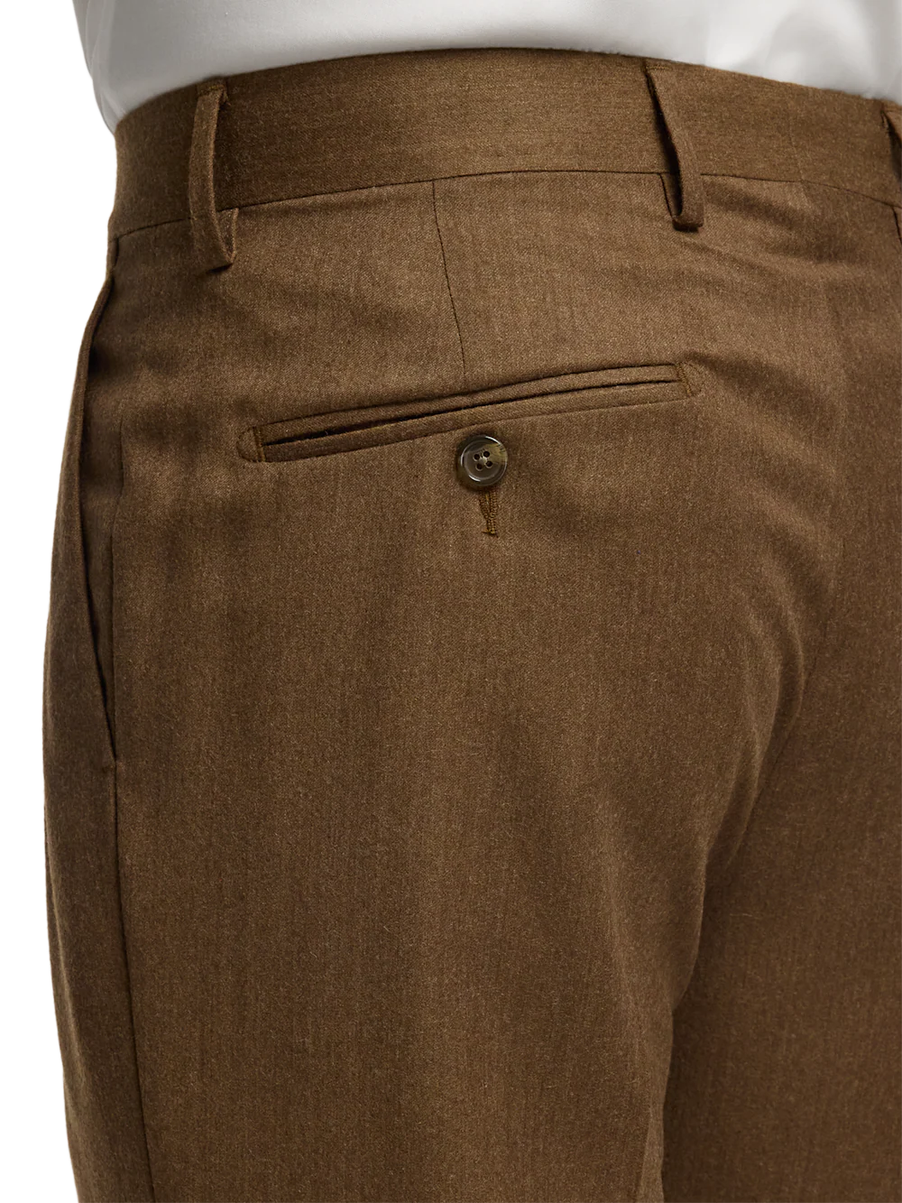 Wool Flannel Solid Pants - Brown - Image 12